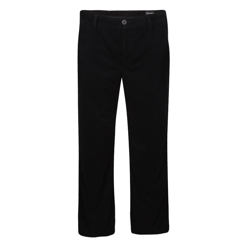 

Giorgio Armani Black Velvet Chevron Pattern Pants