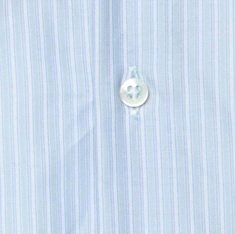 Giorgio Armani Pale Blue Striped Cotton Button Front Shirt XXL