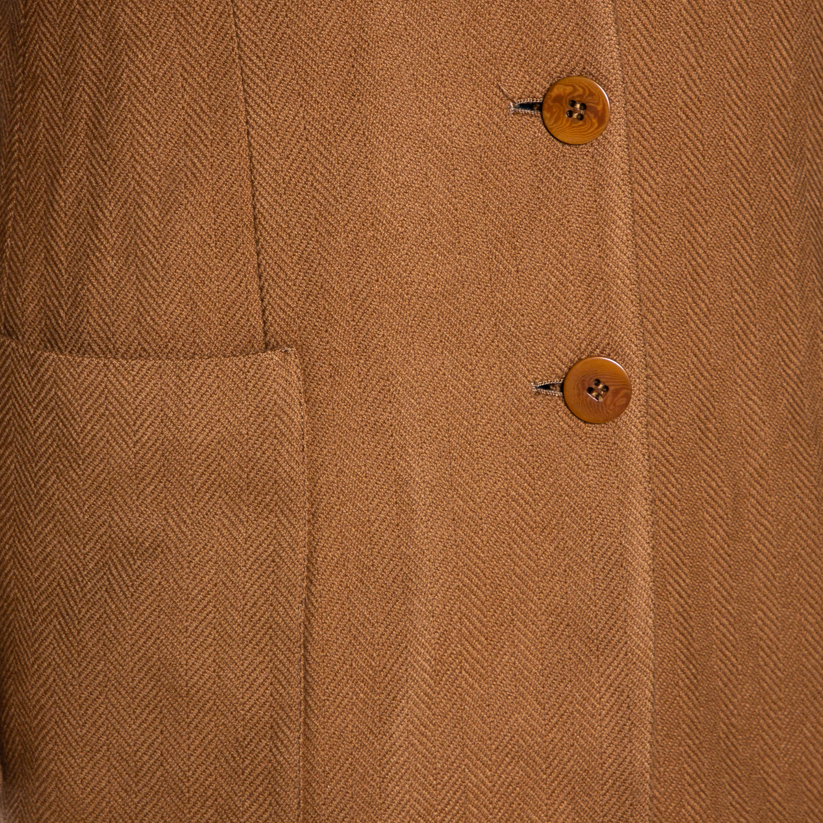 Giorgio Armani Vintage Brown Herringbone Wool Blazer M
