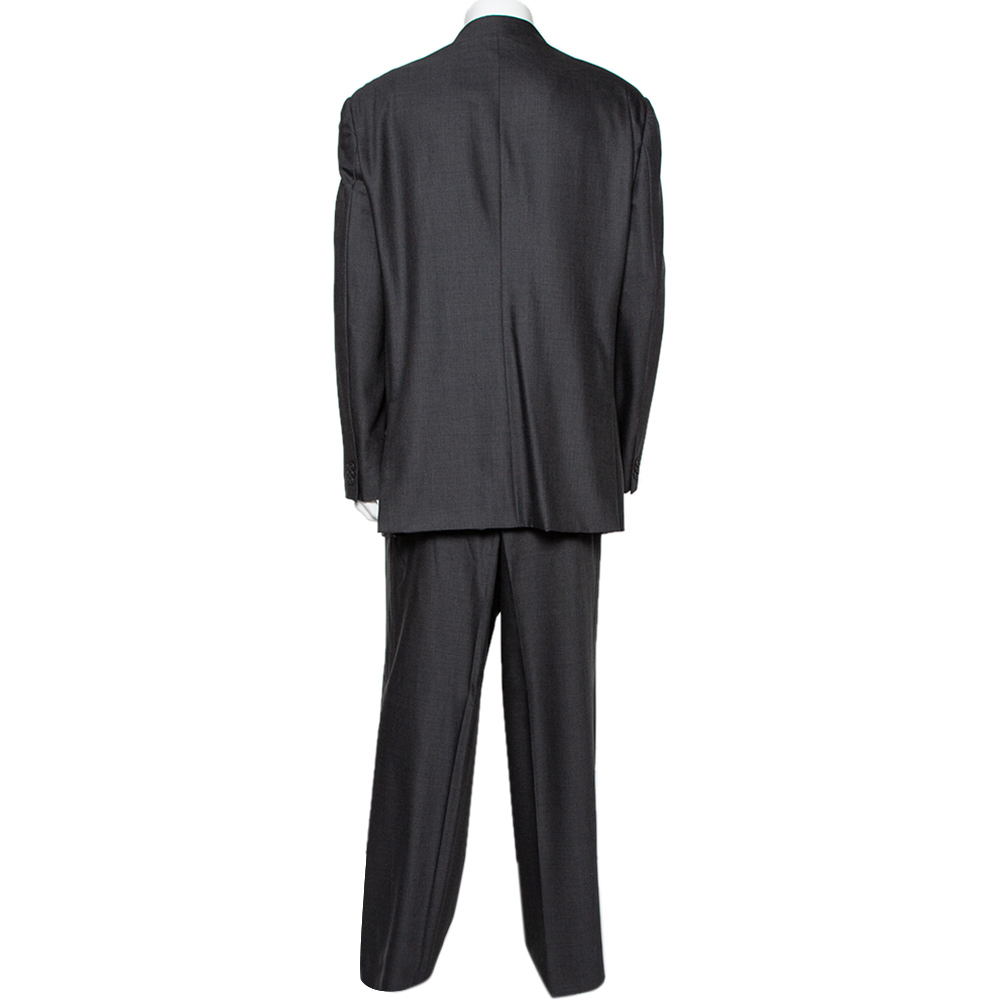 Giorgio Armani Charcoal Grey Wool Suit 5XL