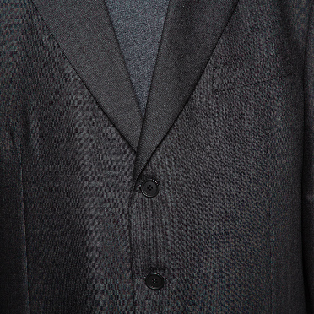 Giorgio Armani Charcoal Grey Wool Suit 5XL