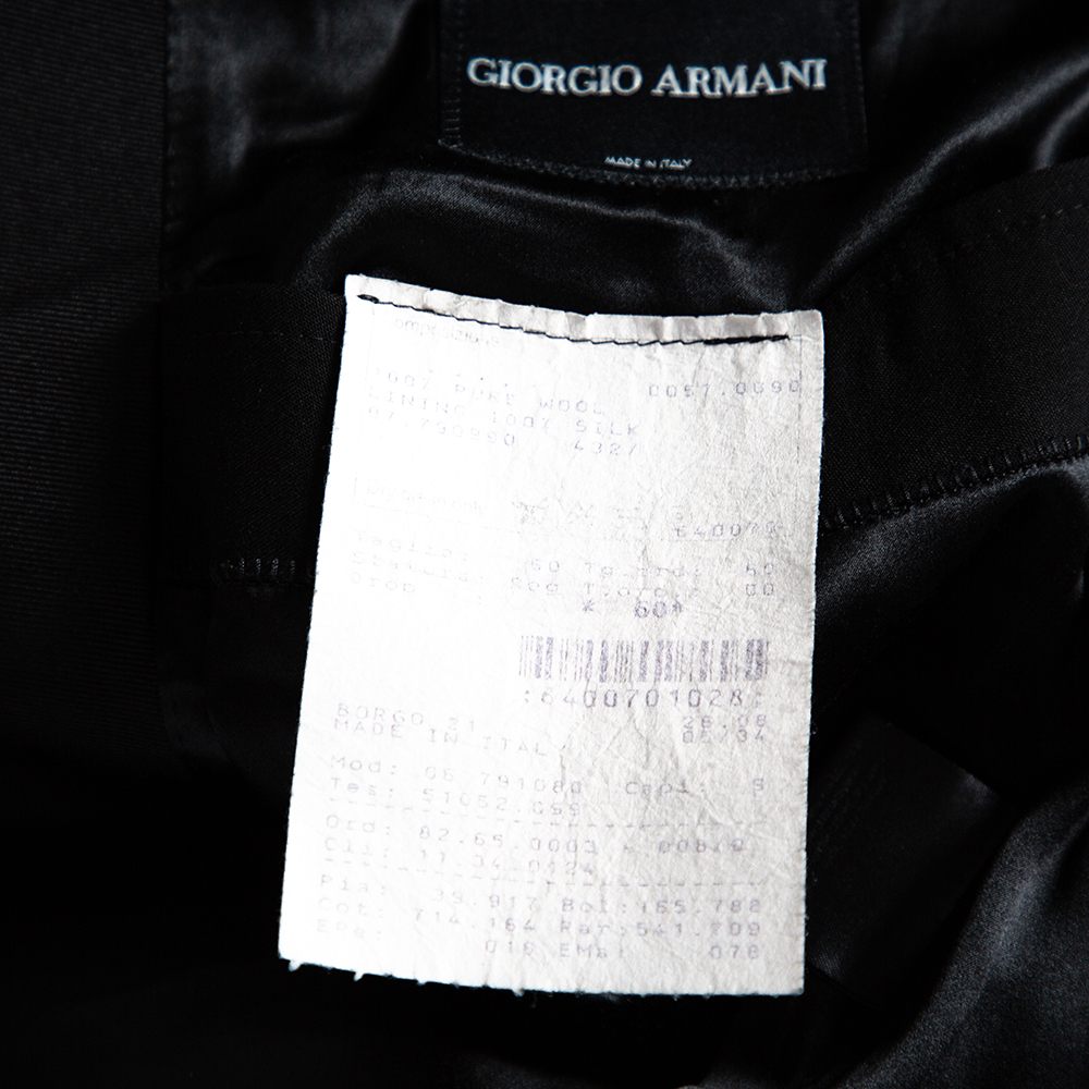 Giorgio Armani Black Wool Button Front Blazer 5XL