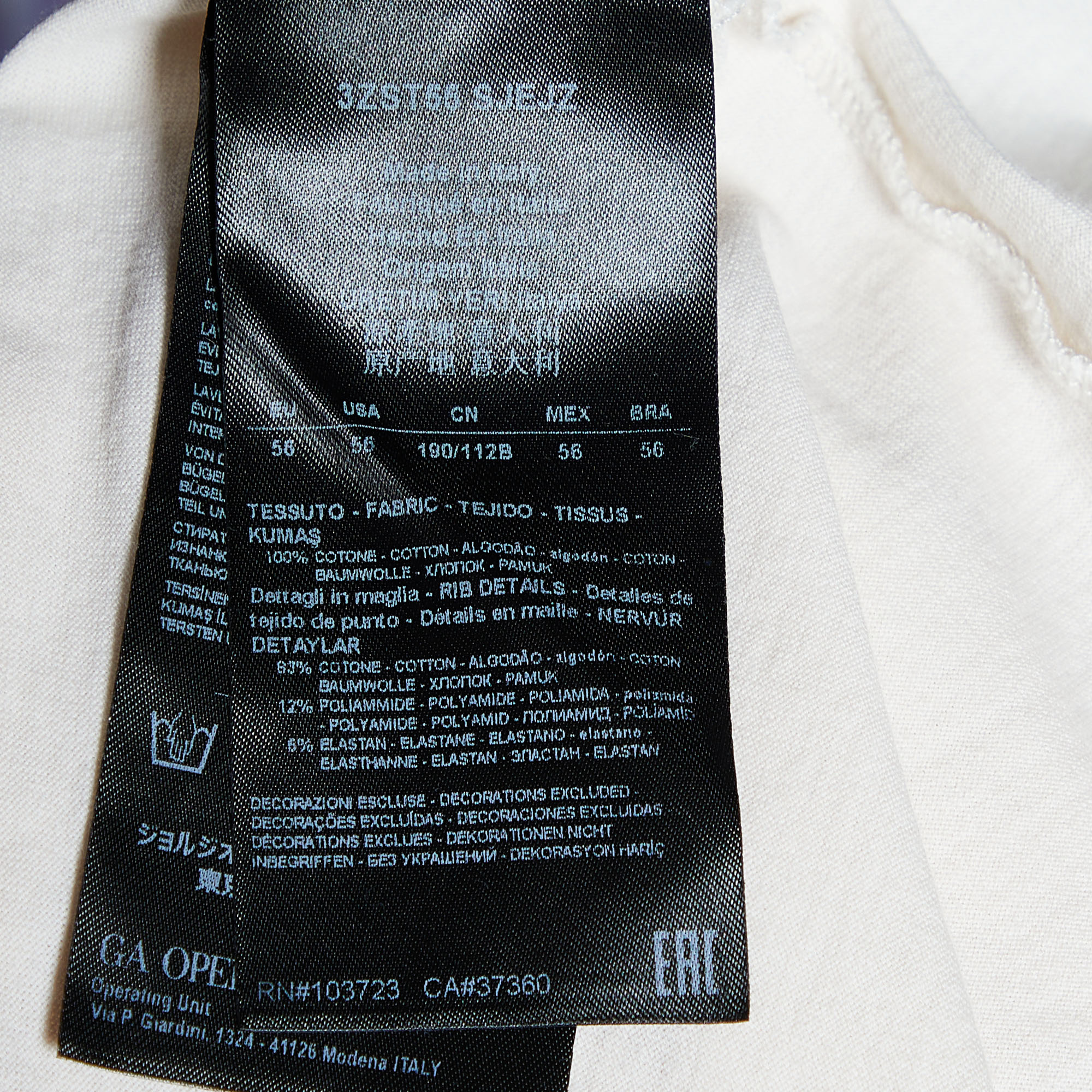 Giorgio Armani Cream Printed Cotton Knit T-Shirt 3XL