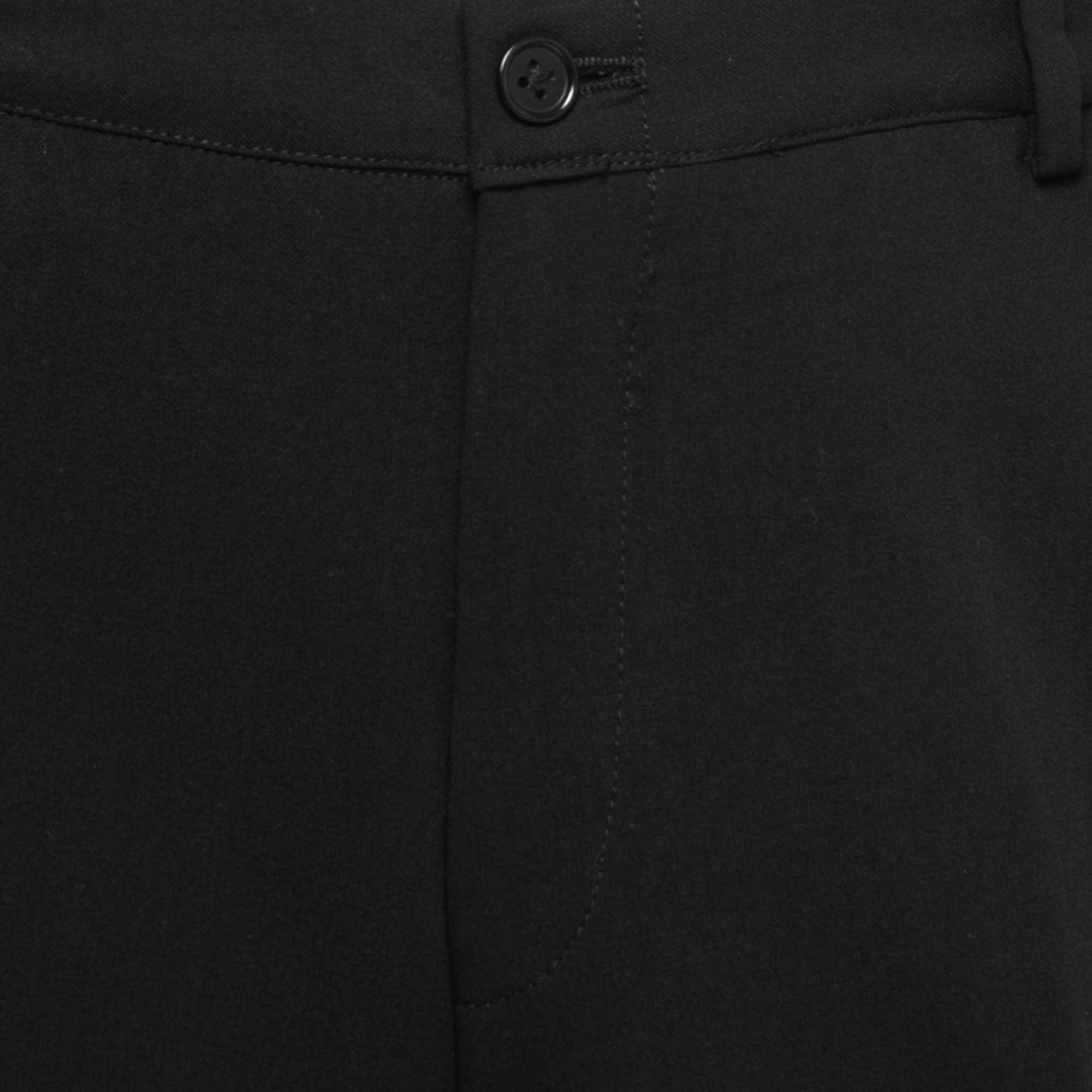 Giorgio Armani Black Crepe Straight Fit Pants L