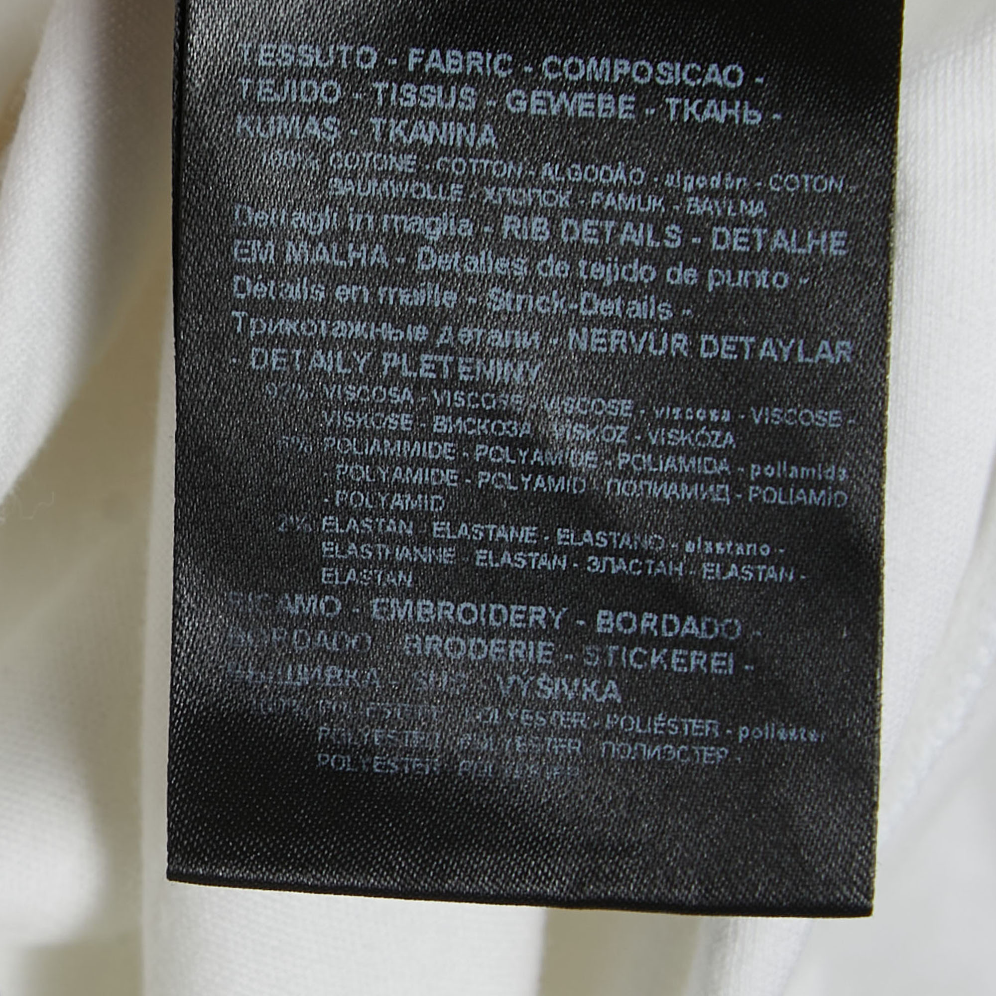 Giorgio Armani White Cotton Signature Logo Embroidered T-Shirt 3XL