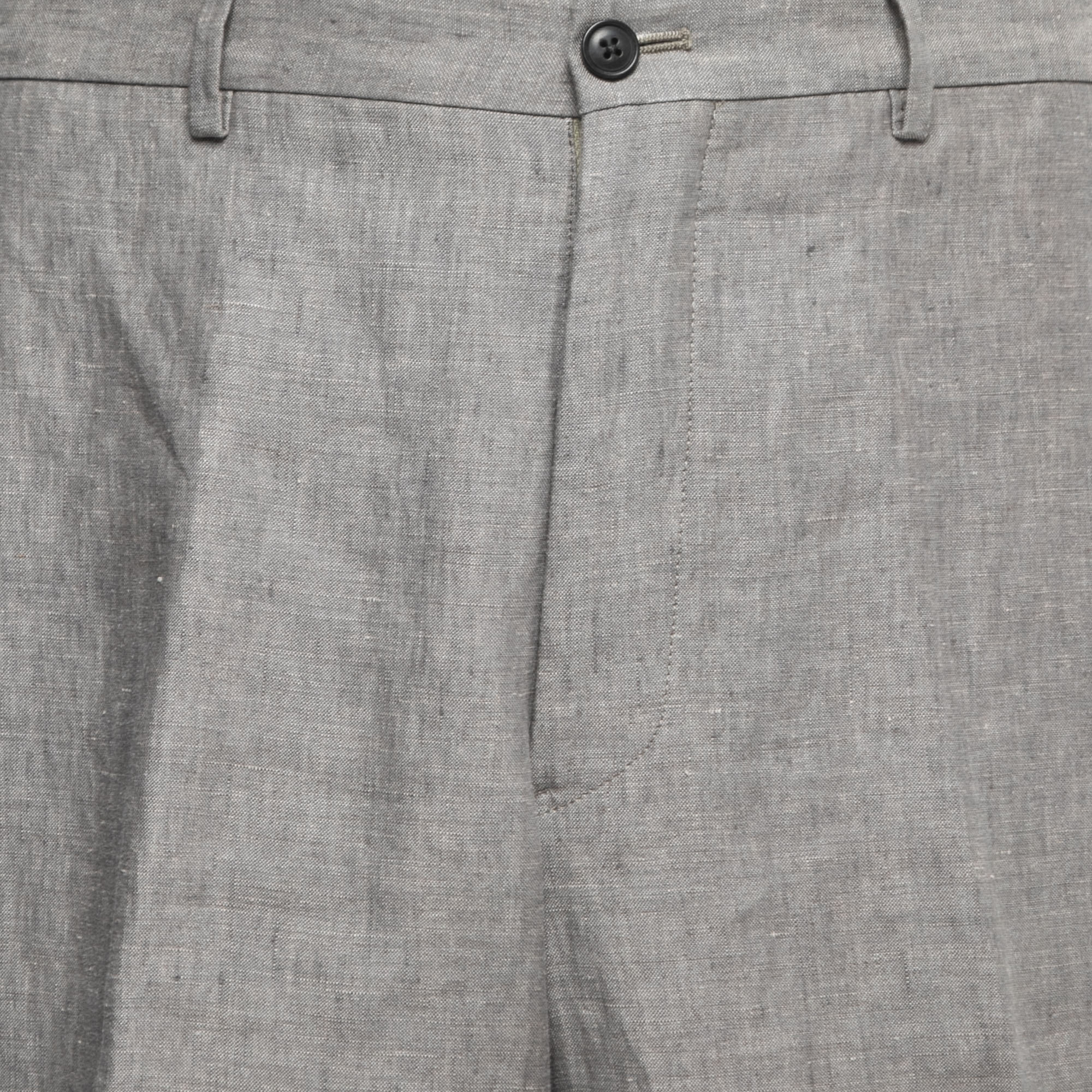 Giorgio Armani Grey Linen Trousers XXL