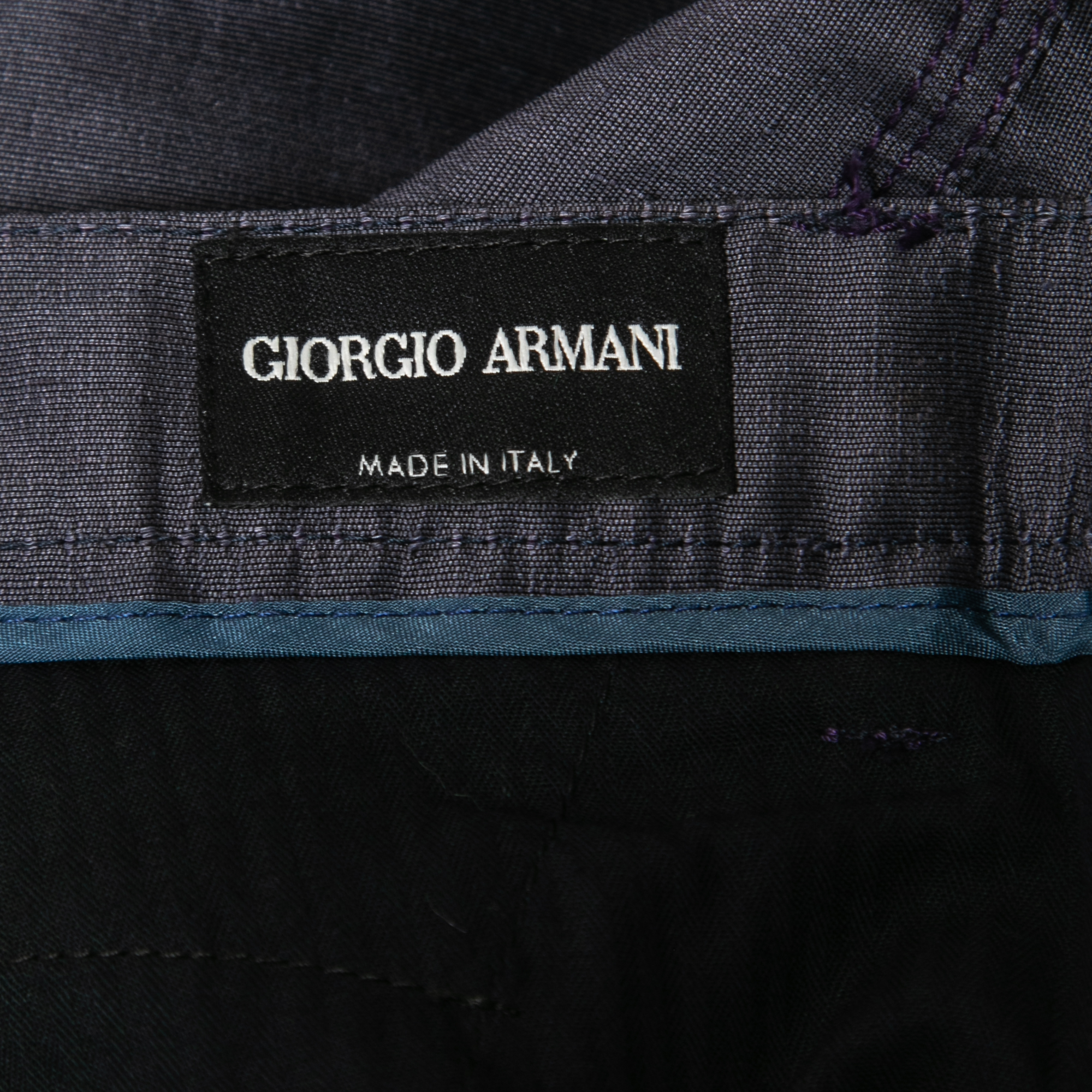 Giorgio Armani Purple Linen Blend Trousers XXL