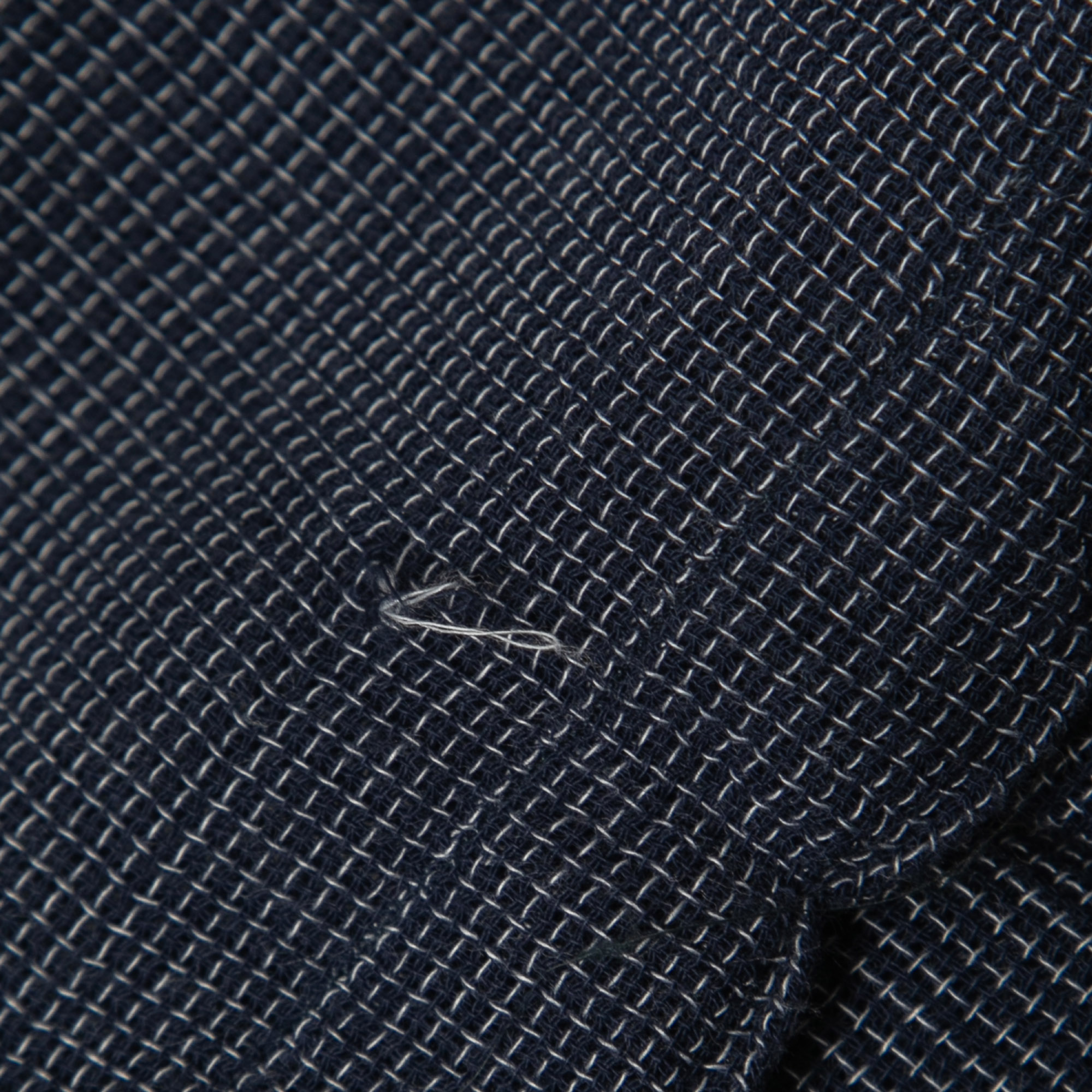 Giorgio Armani Navy Blue Cotton Half Sleeve Shirt L