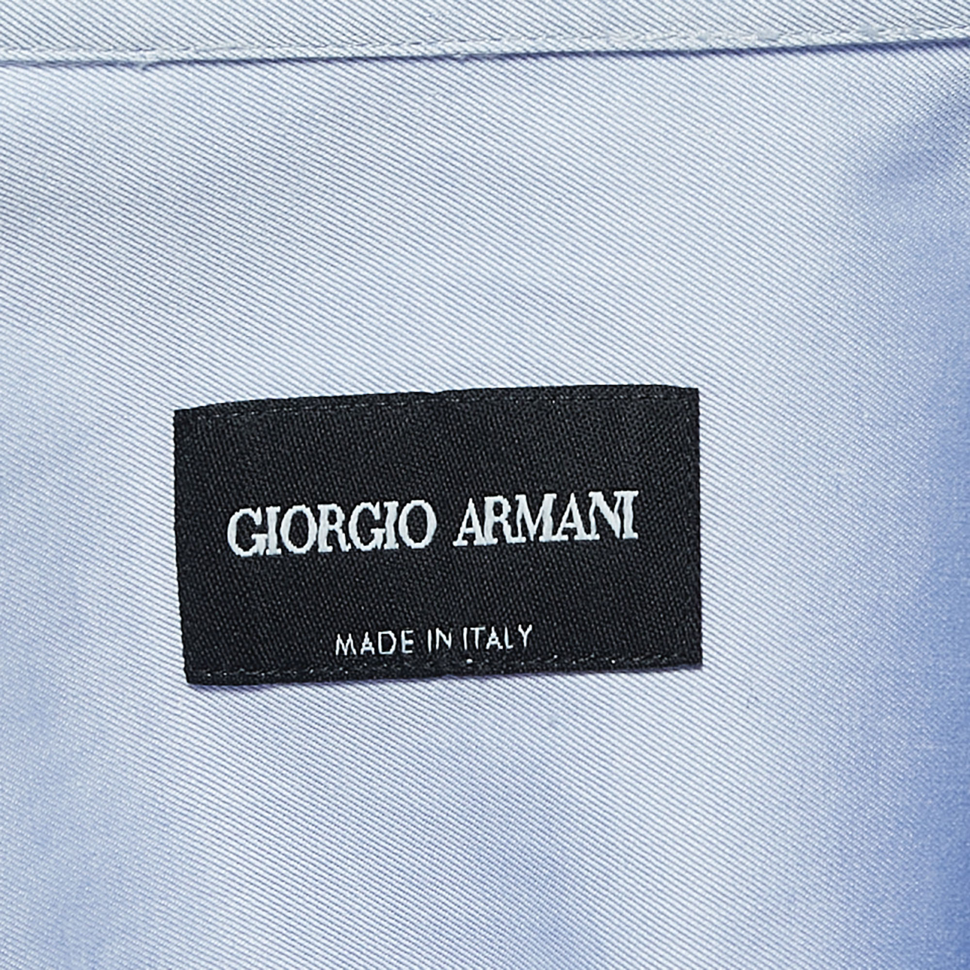 Giorgio Armani Blue Cotton Button Front Shirt 2XL