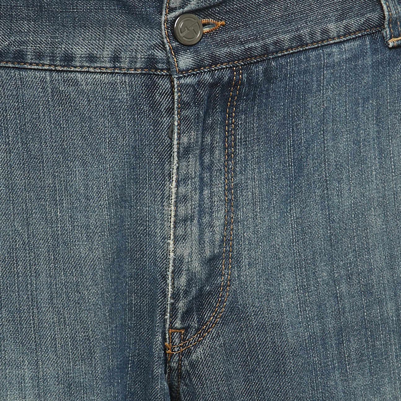 Giorgio Armani Blue Washed Denim Straight Fit Jeans 3XL Waist 38