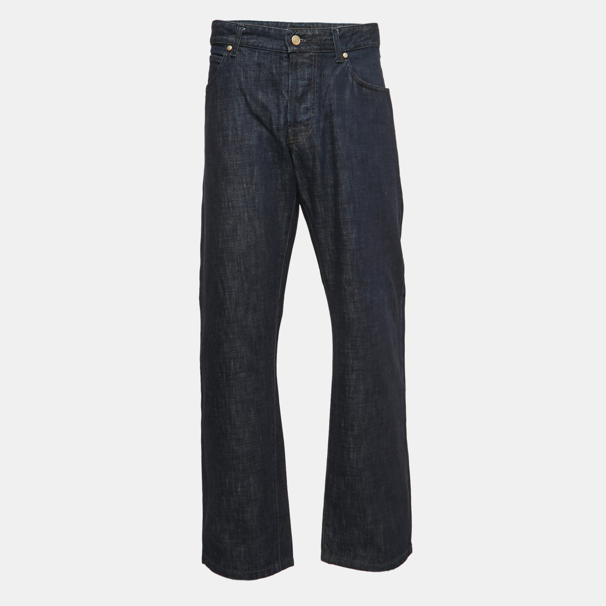 Giorgio Armani Dark Blue Denim Straight Fit Jeans 3XL Waist 38