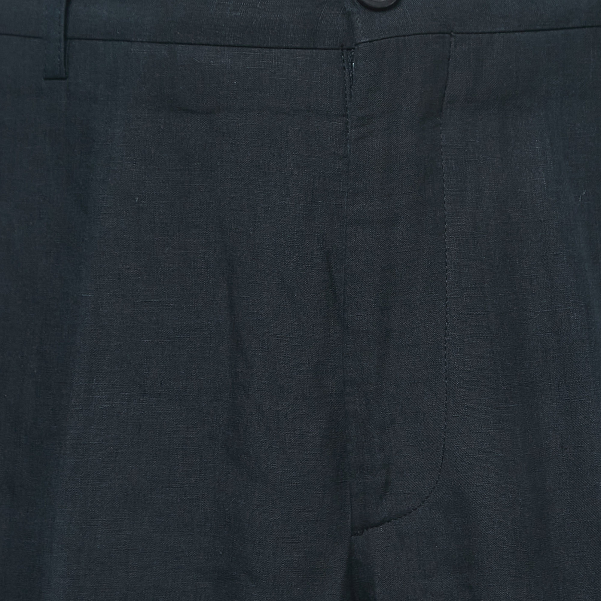 Giorgio Armani Navy Blue Linen Tailored Trousers XXL