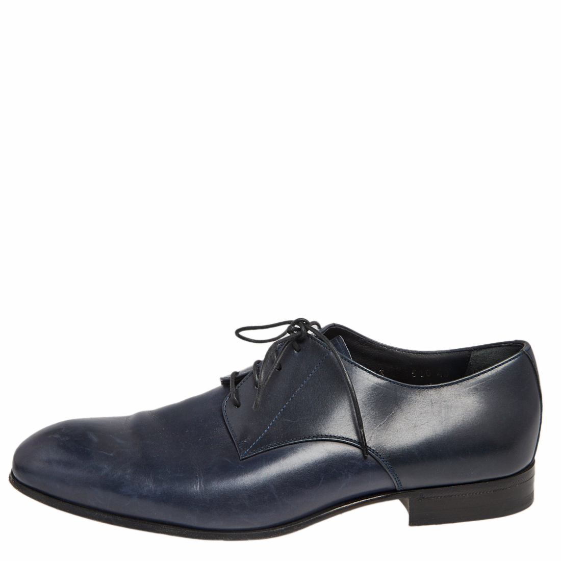 Giorgio Armani Blue Leather Oxford Shoes Size 40
