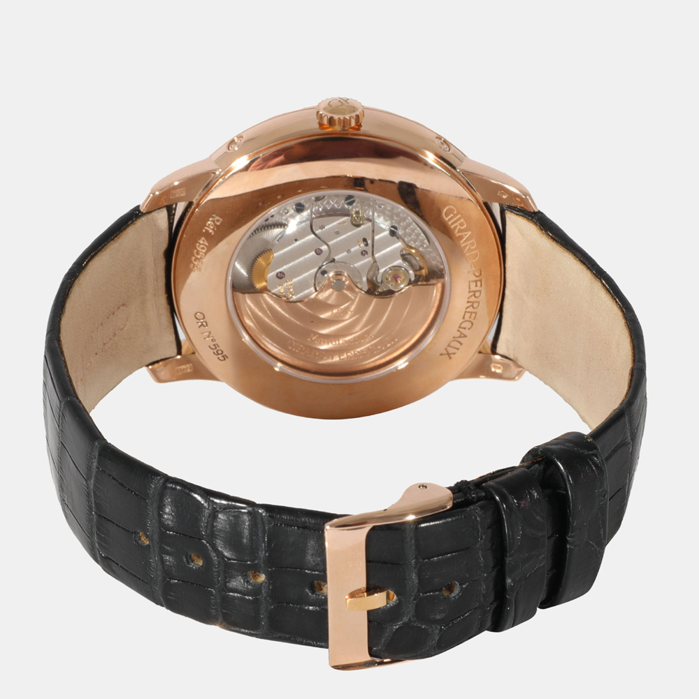 Girard-Perregaux White 18k Rose Gold 1966 49535-52-151-BK6A Automatic Men's Wristwatch 40 Mm