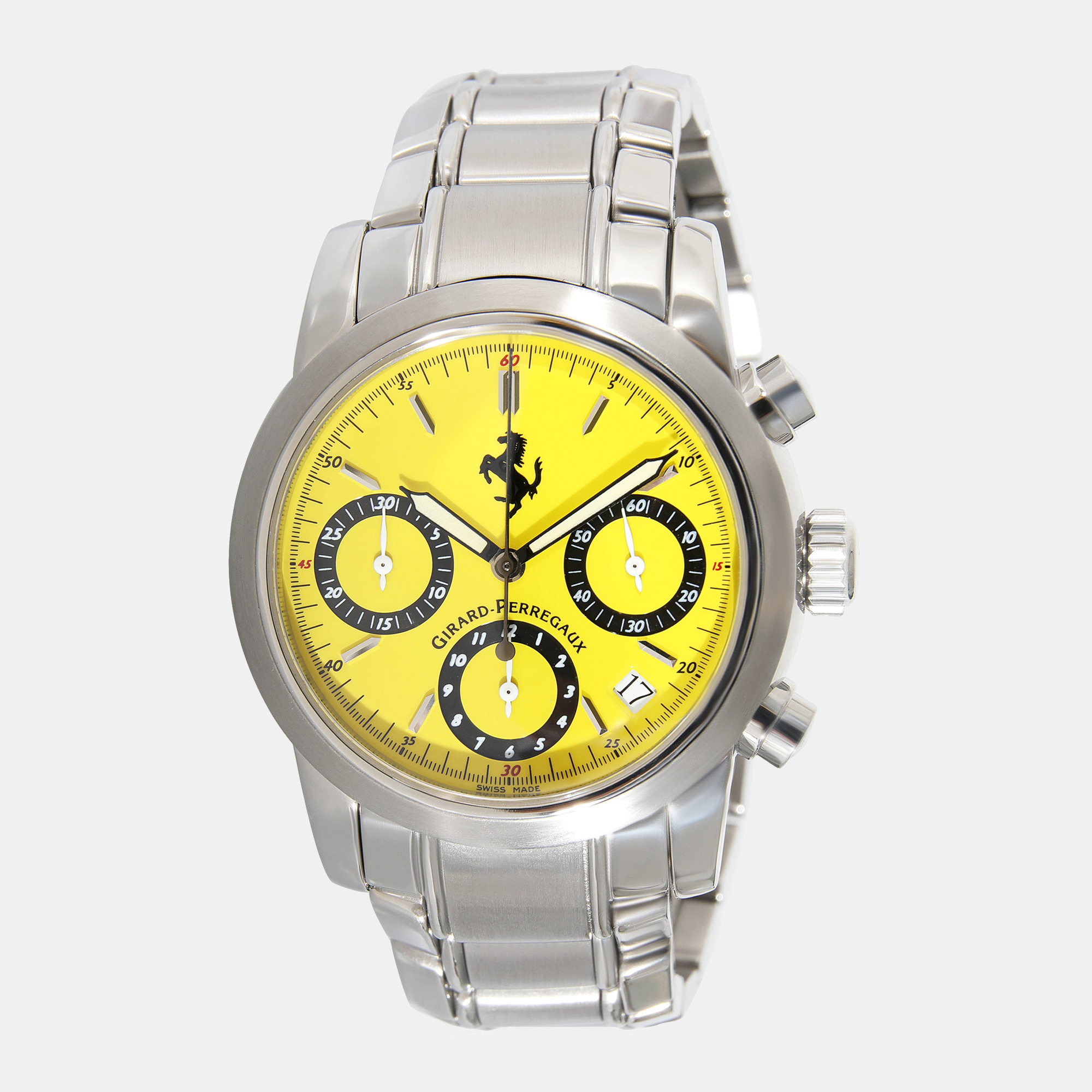 Girard Perregaux Yellow Stainless Steel Ferrari 8020 Men's Wristwatch 38 Mm