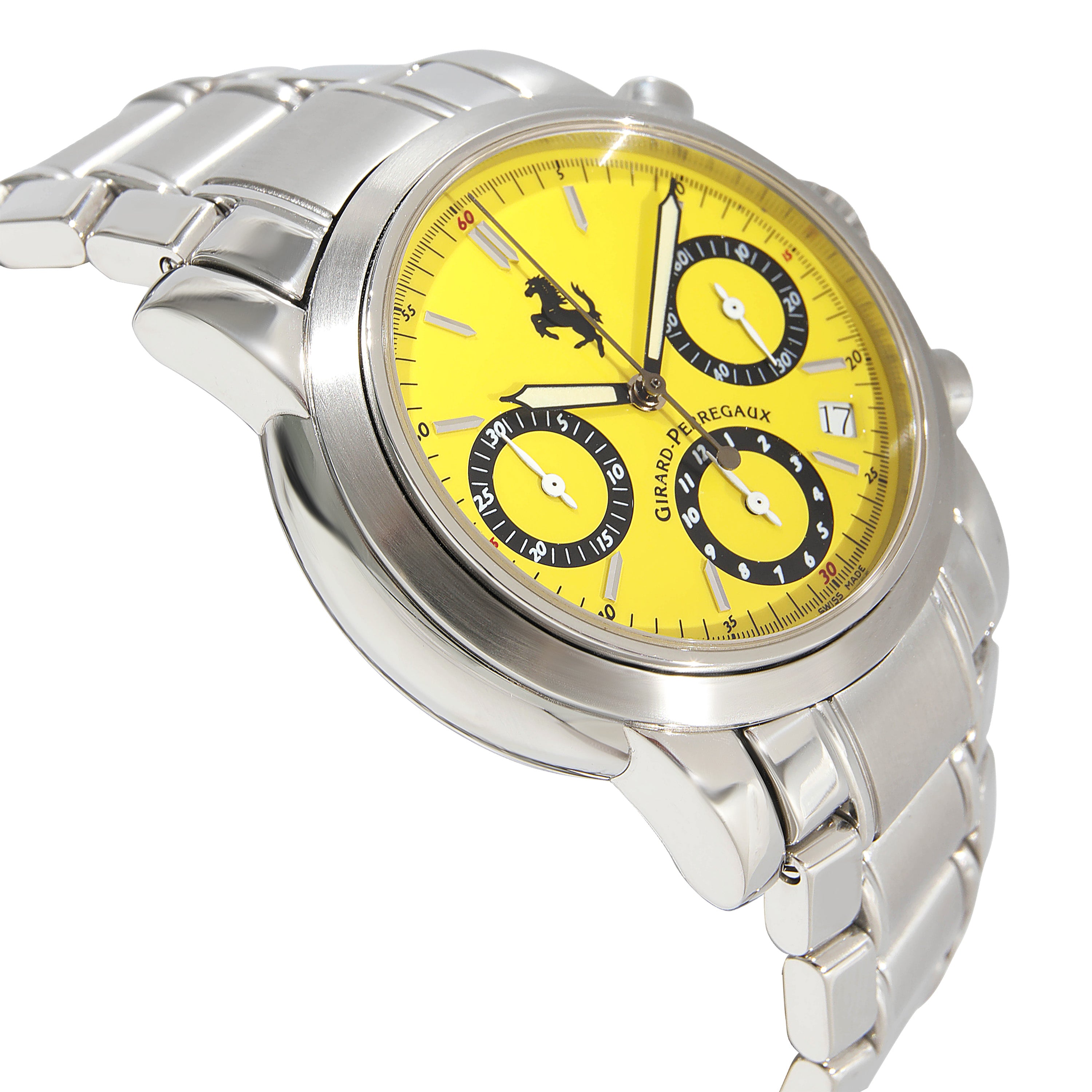 Girard Perregaux Yellow Stainless Steel Ferrari 8020 Men's Wristwatch 38 Mm
