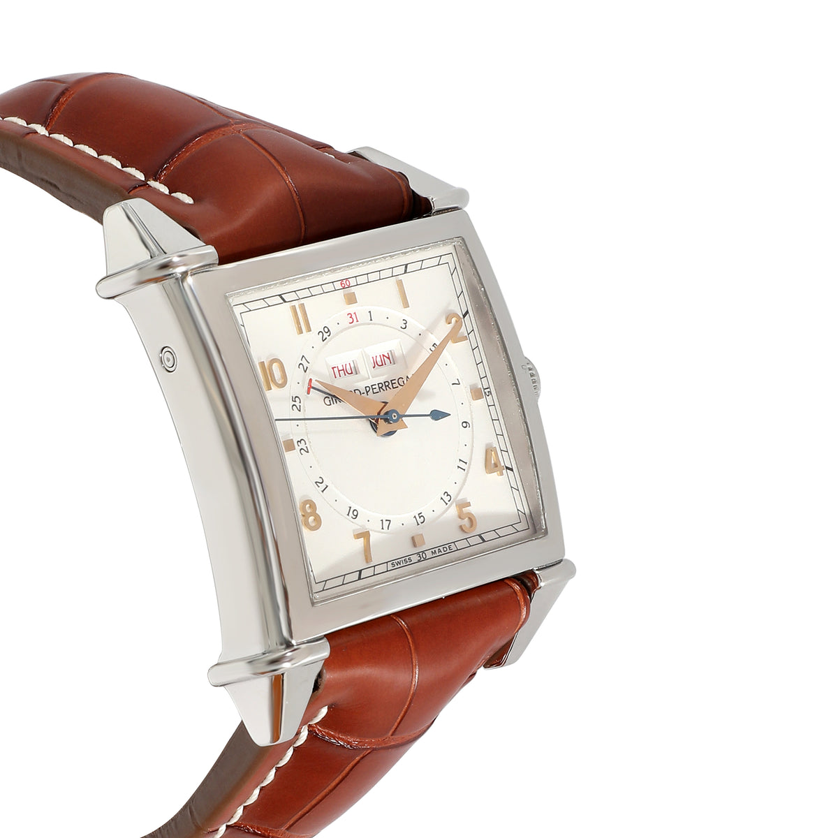 Girard Perregaux White Stainless Steel Vintage 1945 25810 Men's Wristwatch 34 Mm