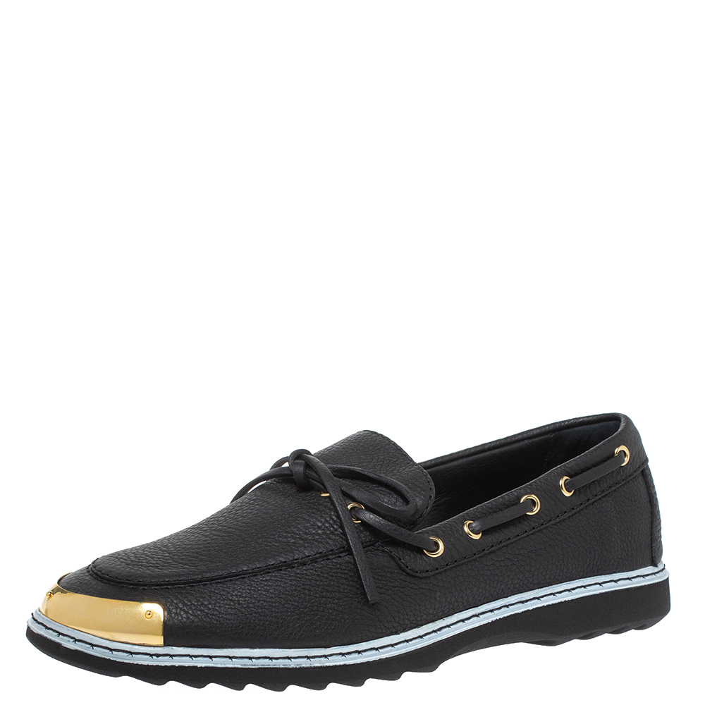 Image of Giuseppe Zanotti Black Leather Bow Slip On Sneakers