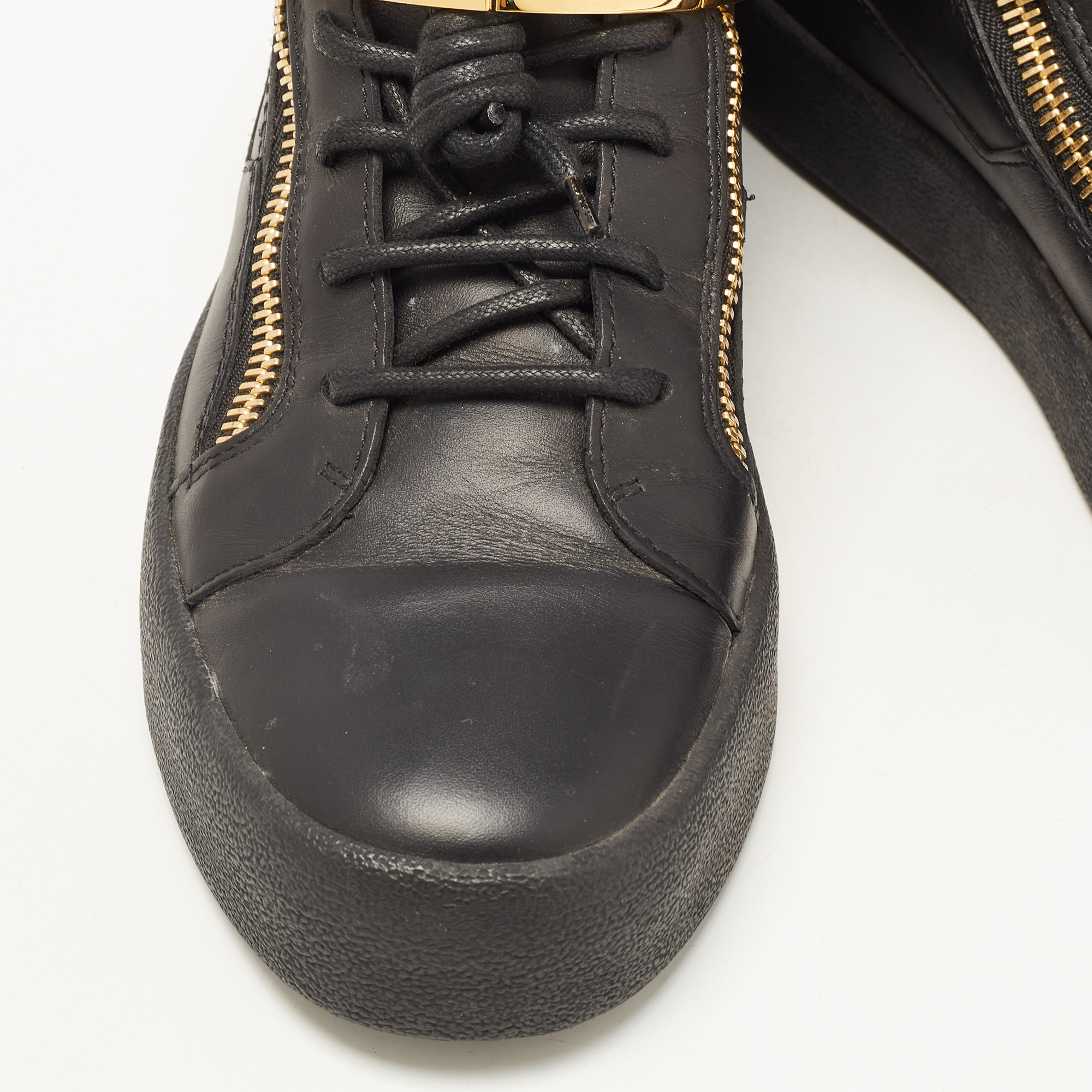 Giuseppe Zanotti Black Leather High Top Sneakers Size 40