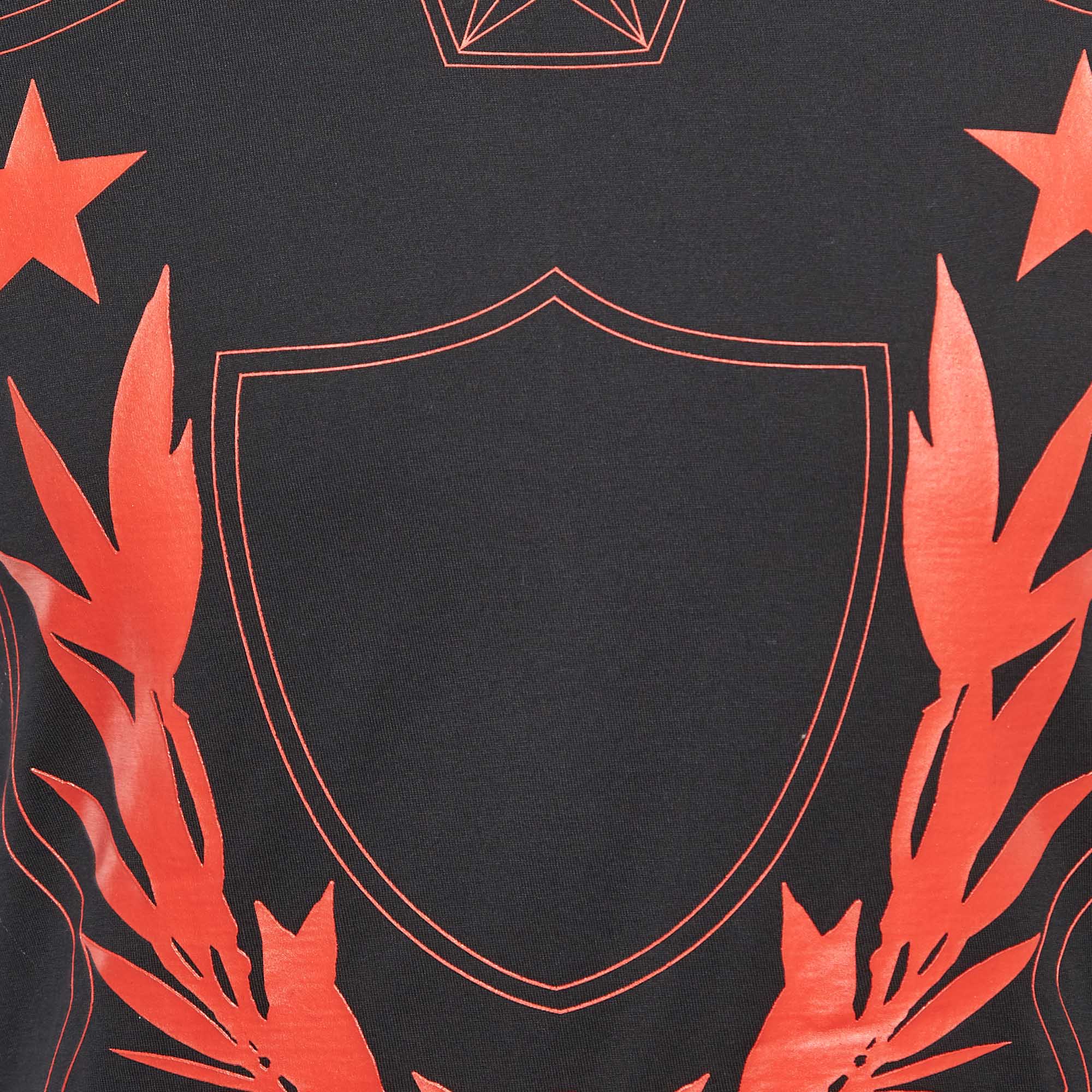 Givenchy Black Stars Shield Print Cotton T-Shirt XS