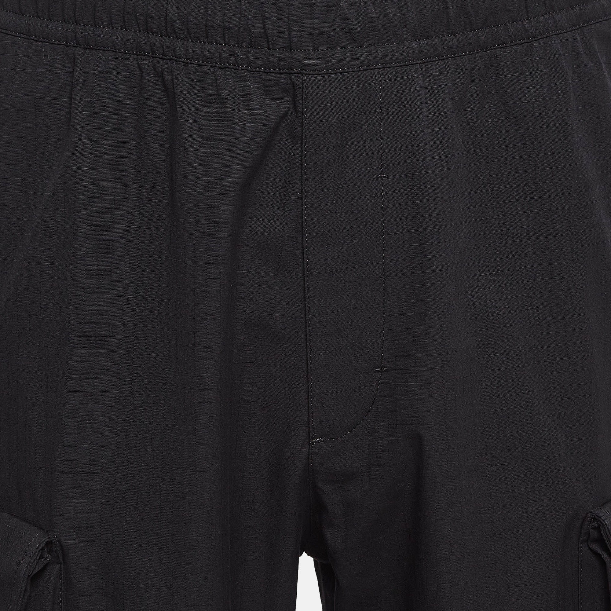 Givenchy Black Cotton And Crochet Trim Cargo Pants M