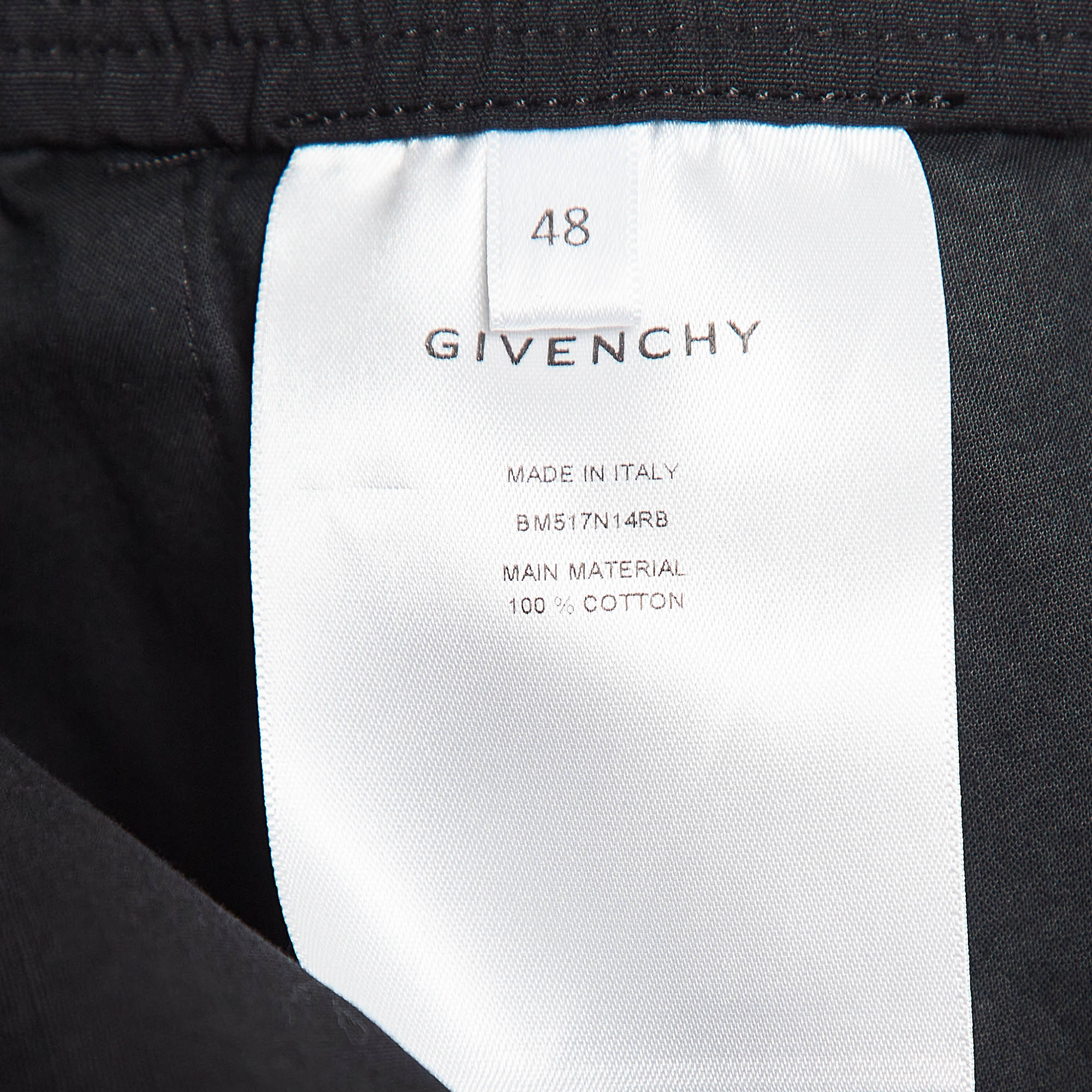 Givenchy Black Cotton And Crochet Trim Cargo Pants M