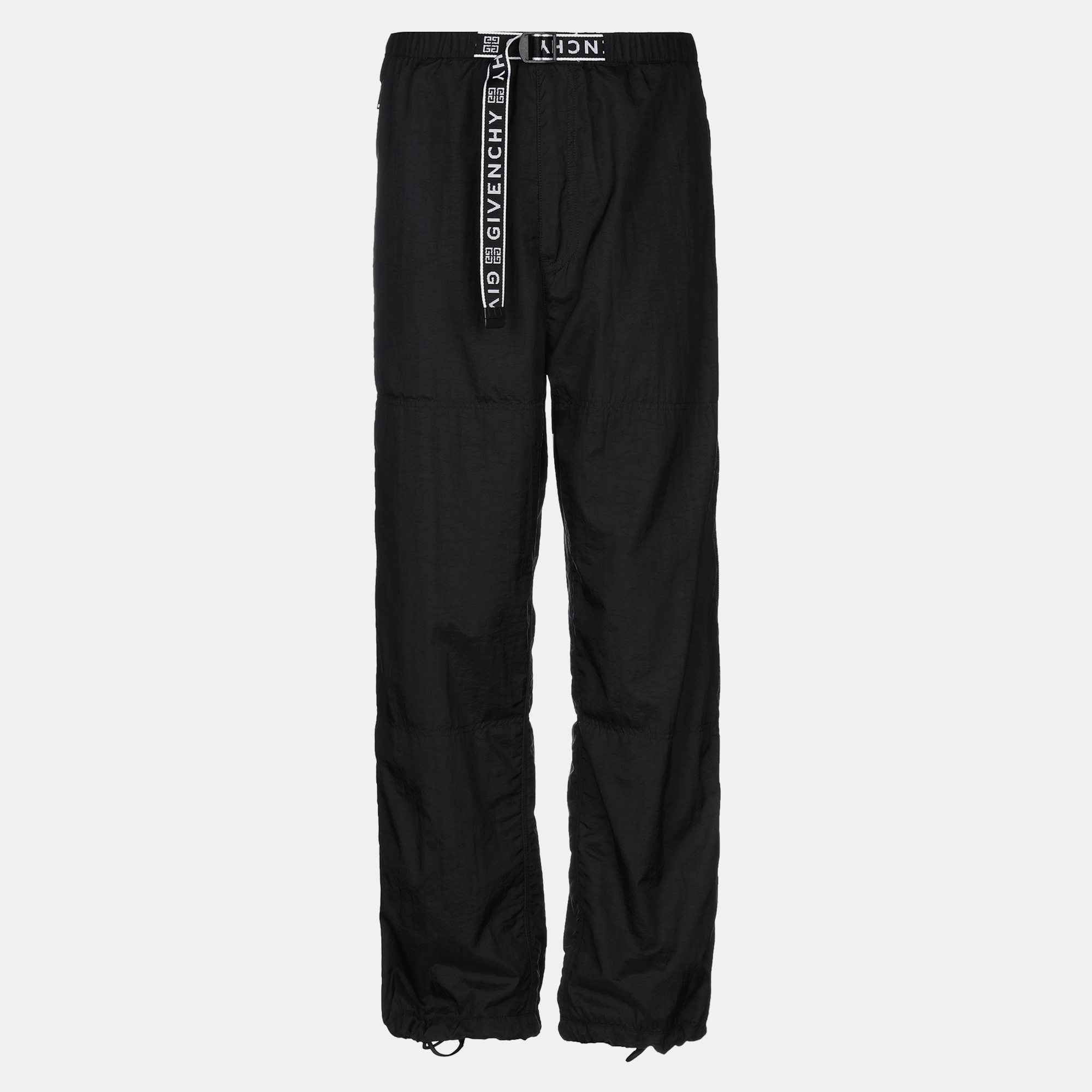 Givenchy black polyamide elasticized waist trousers s (it 46)