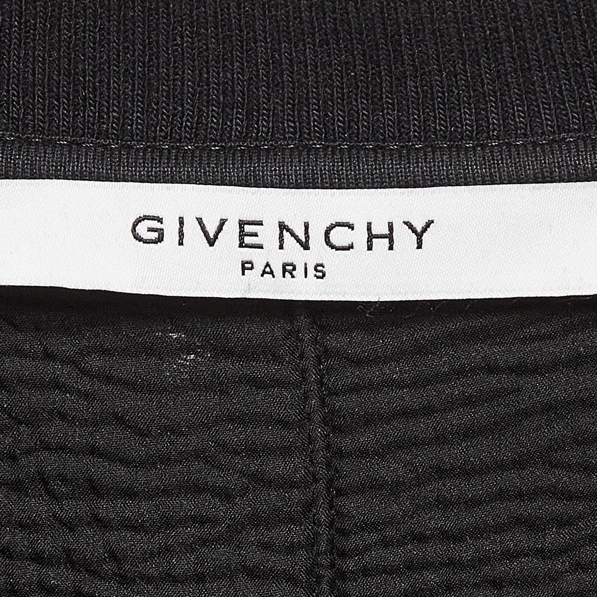 Givenchy Black Logo Print Cotton Distressed Sweatshirt S