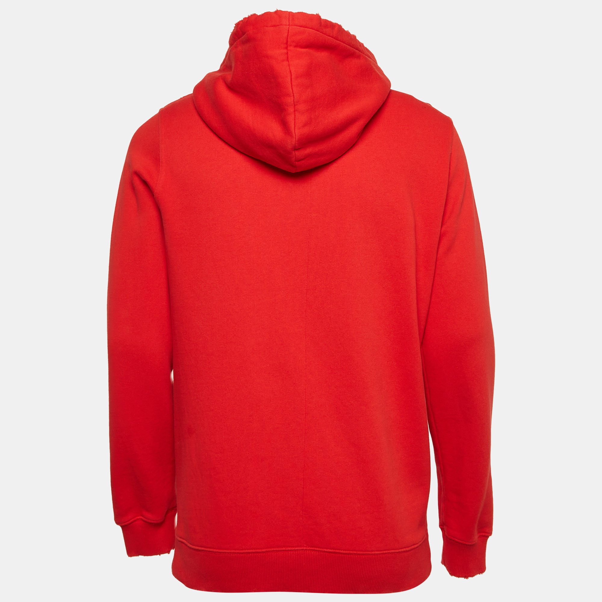 Givenchy Red Cotton Knit Hooded Sweatshirt XS