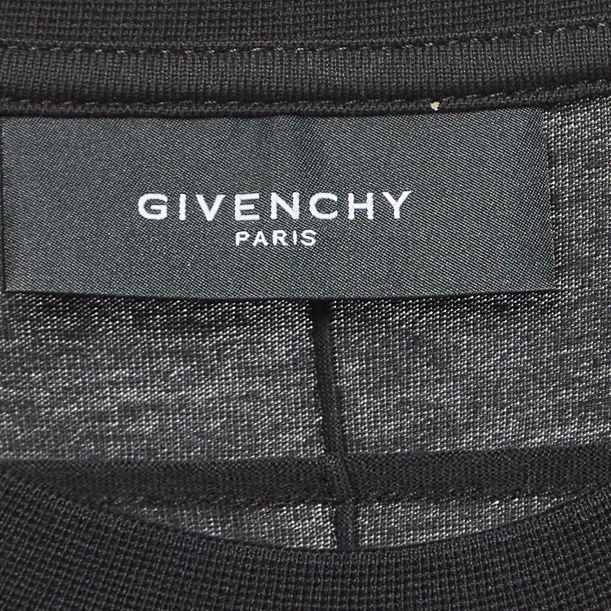 Givenchy Black Printed Cotton Crew Neck T-Shirt XS