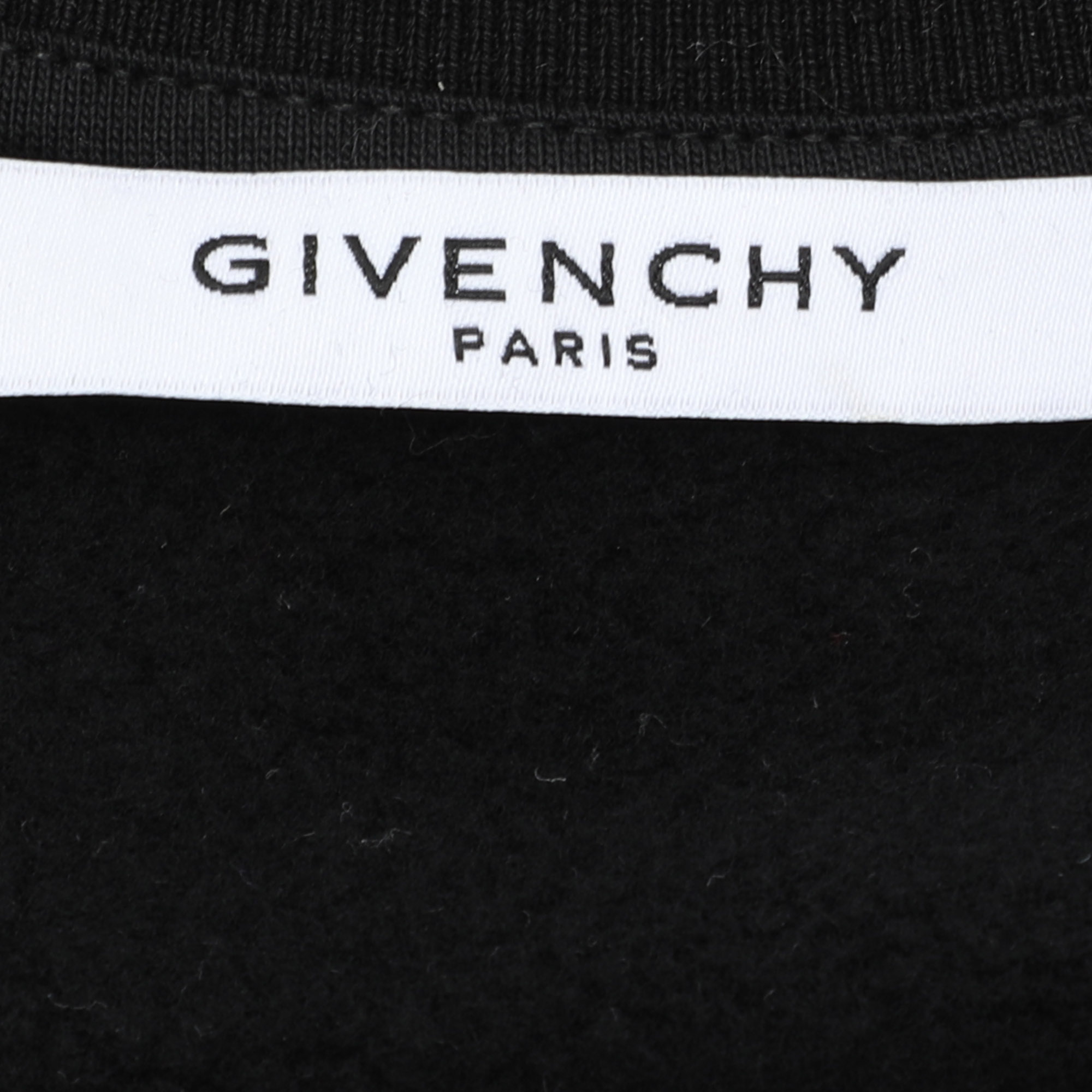 Givenchy Black/White Cotton Knit Logo Embroidered Crew Neck Sweatshirt XS