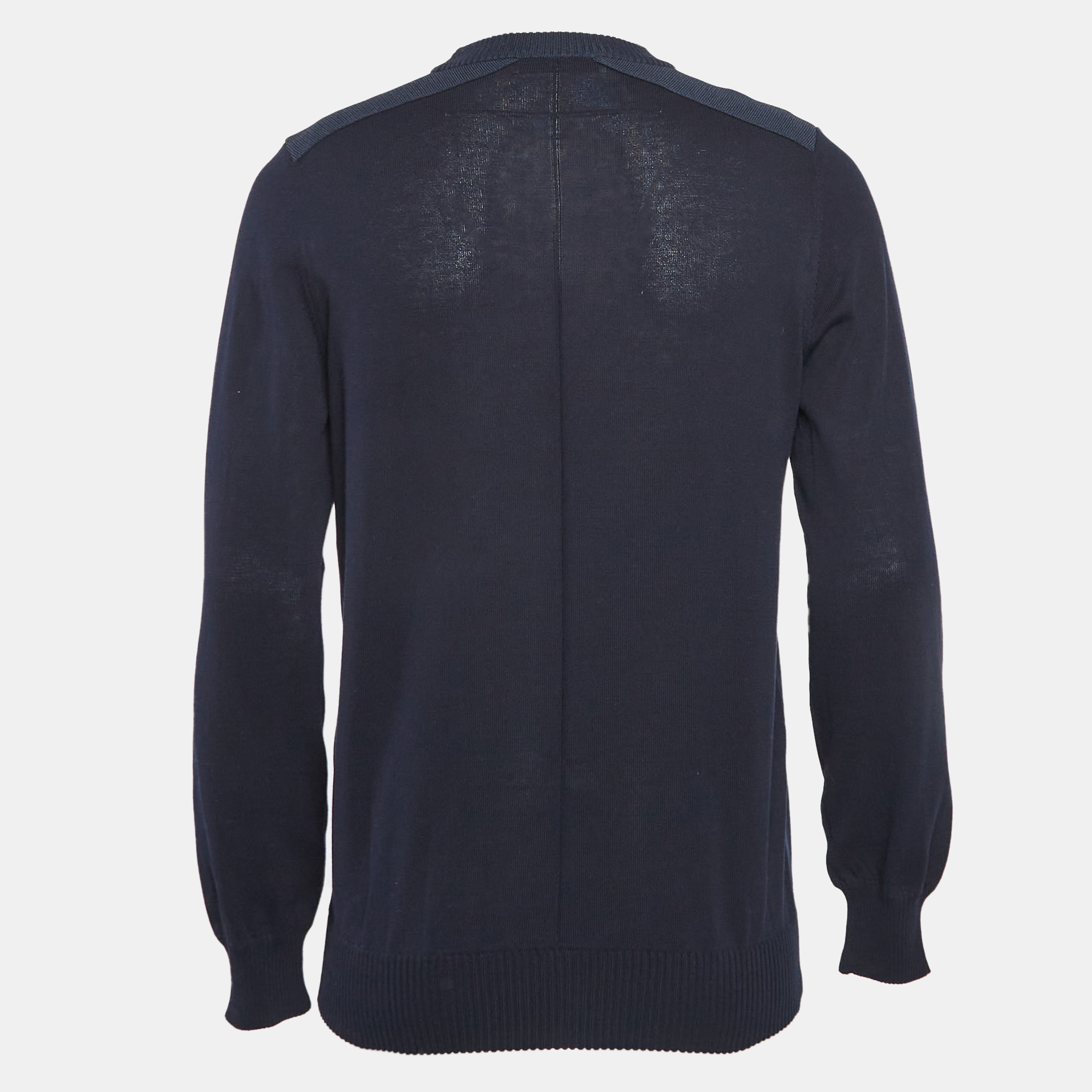 Givenchy Navy Blue Navy Blue Applique Detail Sweatshirt L