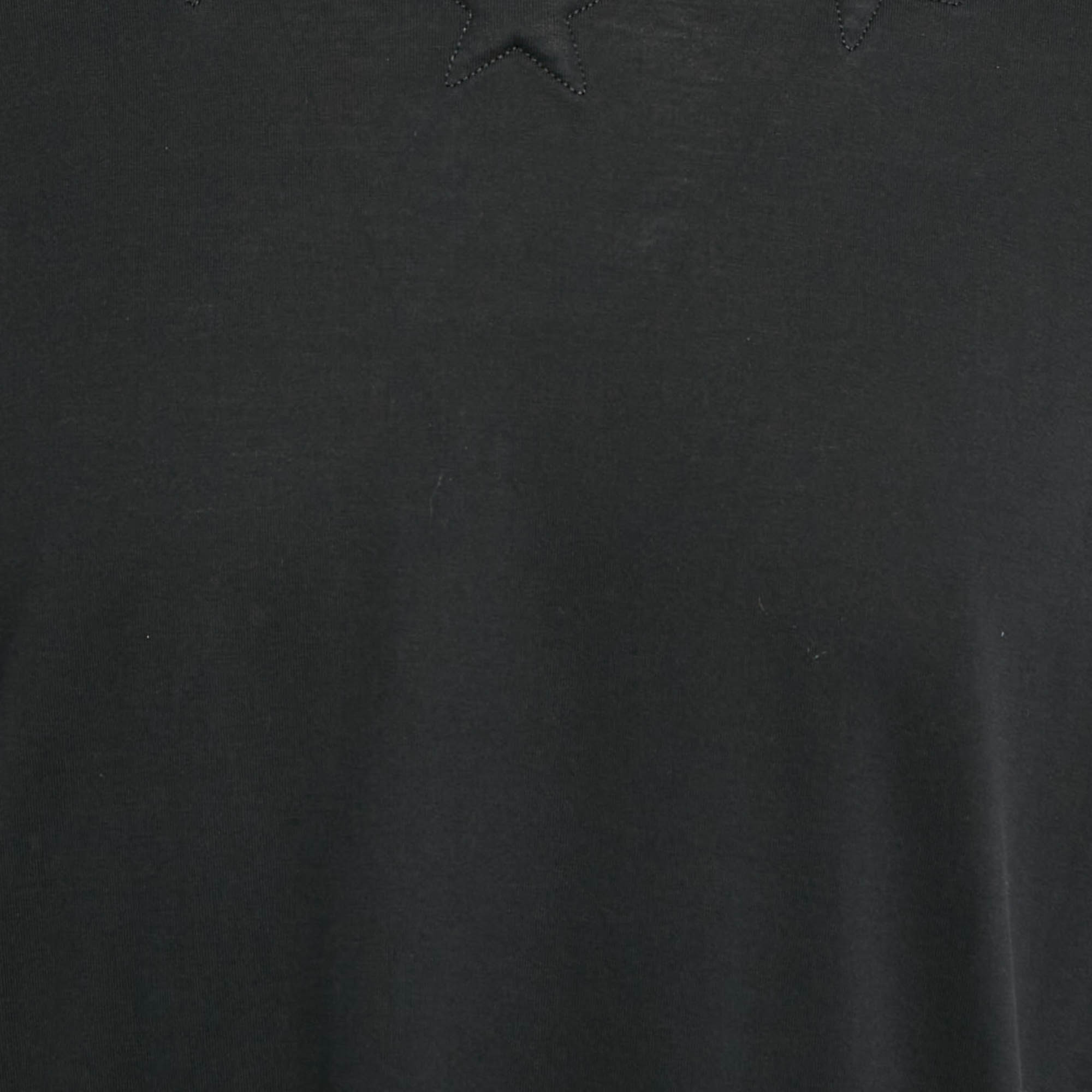 Givenchy Black Cotton Star Quilt Detail T-Shirt L