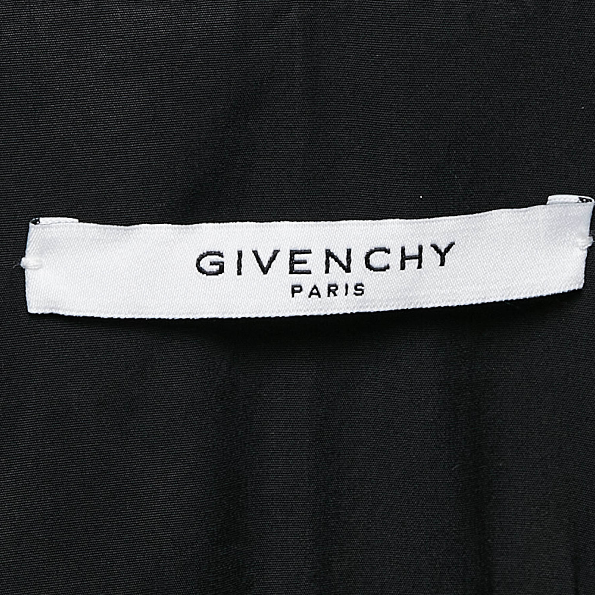 Givenchy Black Cotton Contrast Trim Collar Cotton Shirt XL