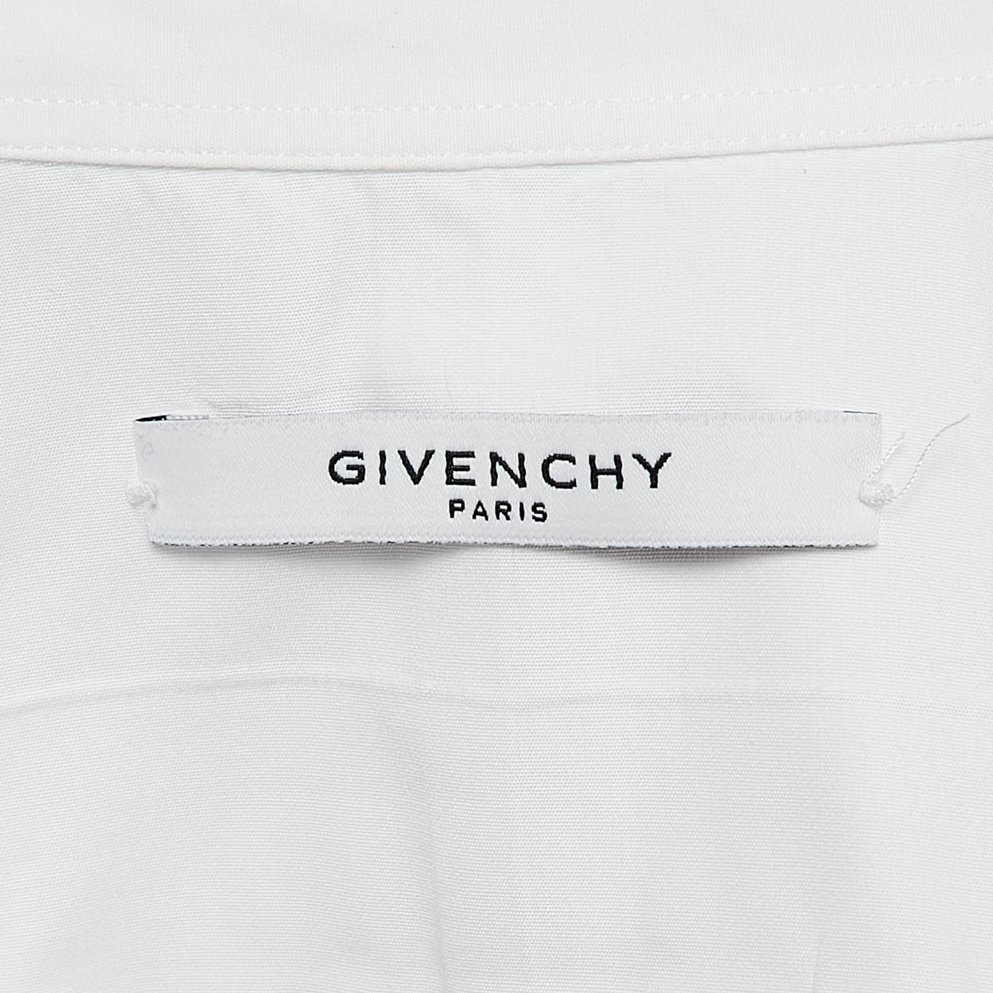 Givenchy White Cotton Collar Detail Shirt XL