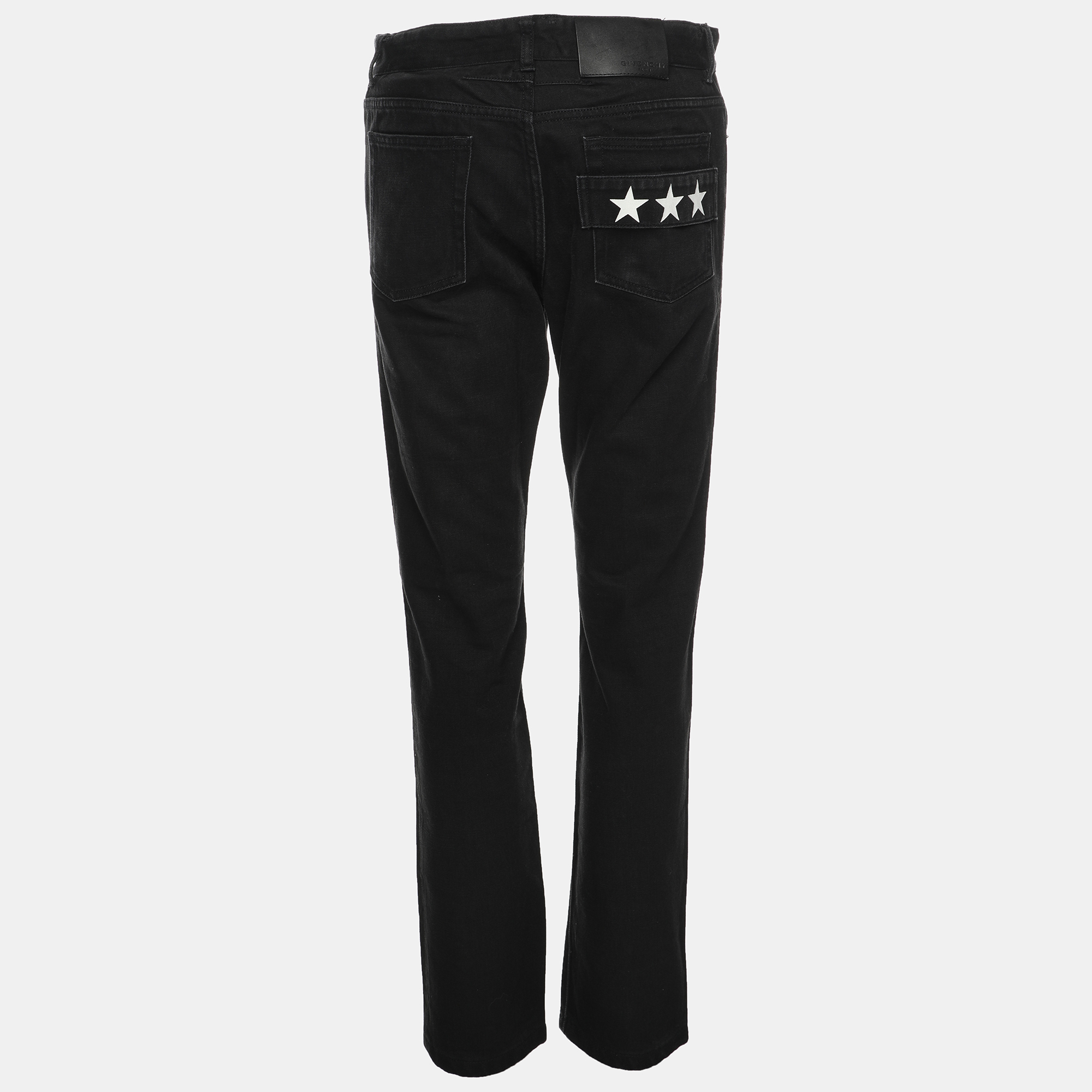 Givenchy Black Cotton Straight Leg Jeans L