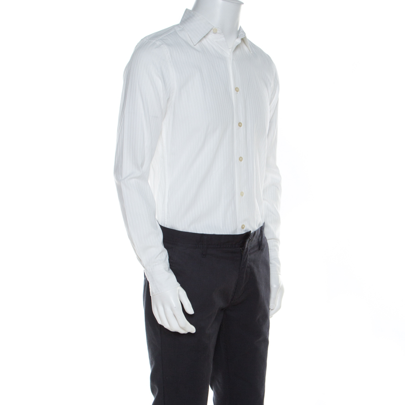 Givenchy White Striped Cotton Button Front Shirt
Givenchy White Striped Cotton Button Front Shirt