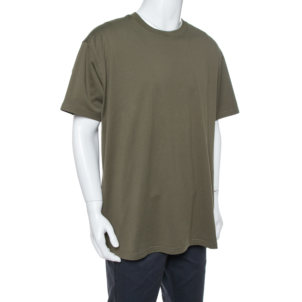 

Givenchy Olive Green Cotton Logo Patched Columbian Fit T-Shirt