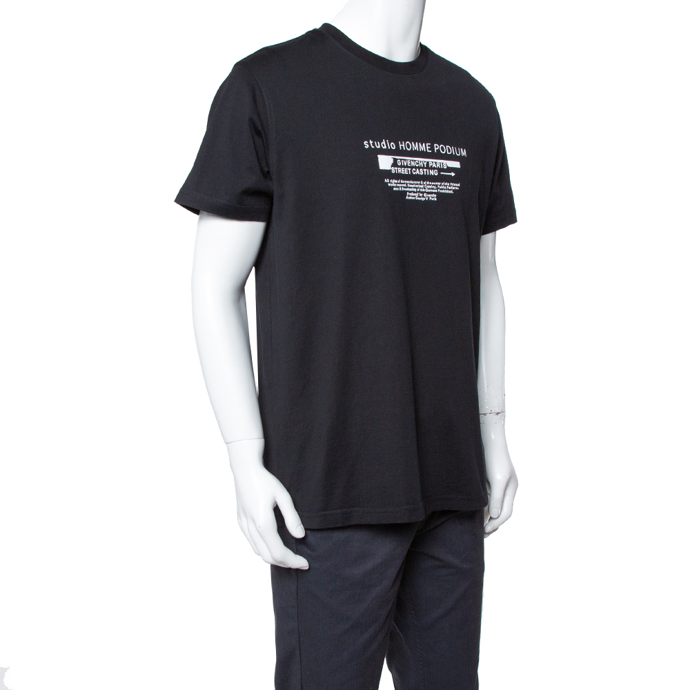 Givenchy Black Studio Homme Podium Printed Cotton Crewneck T Shirt 
Givenchy Black Studio Homme Podium Printed Cotton Crewneck T Shirt