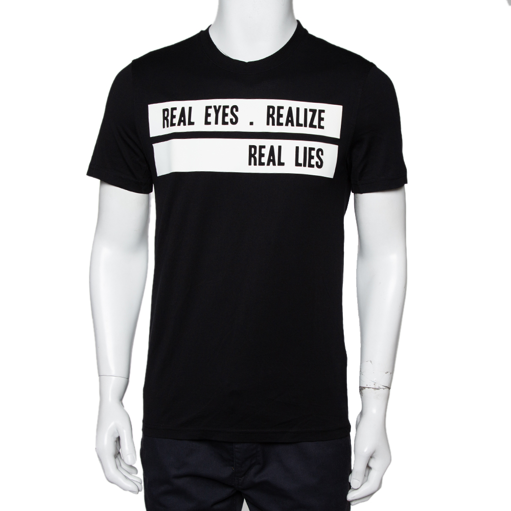 Givenchy Black Cotton Realize Crew Neck T-Shirt S