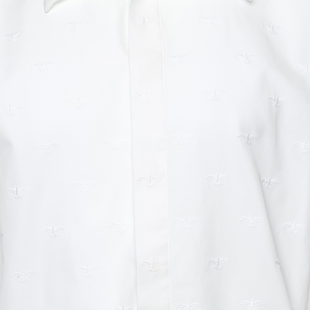 Givenchy White Embroidered Cotton Button Front Shirt XL