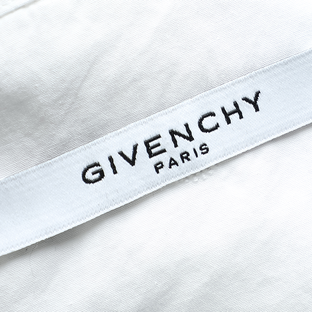 Givenchy White Embroidered Cotton Button Front Shirt XL