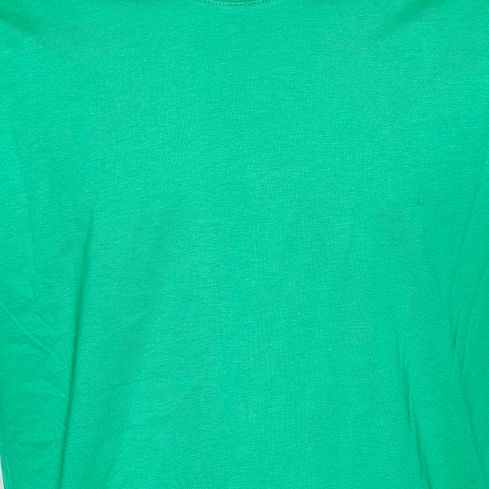 Givenchy Green Cotton Contrast Logo Tape Detail Regular Fit T-Shirt M