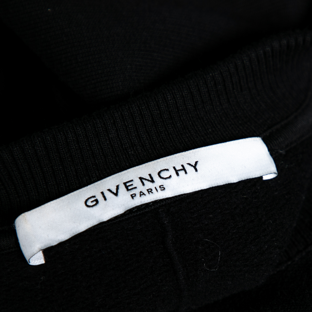 Givenchy Black Shark Printed Cotton Crew Neck Sweatshirt XS