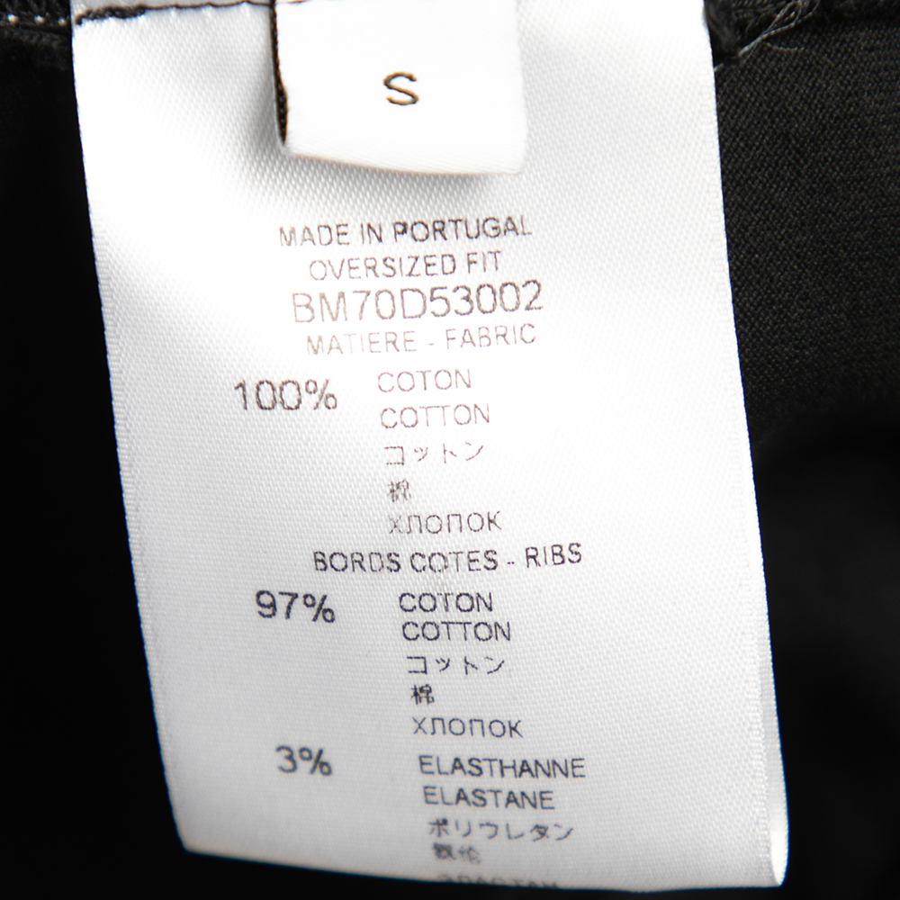 Givenchy Black Logo Printed Side Trim Detail Distressed T-Shirt S