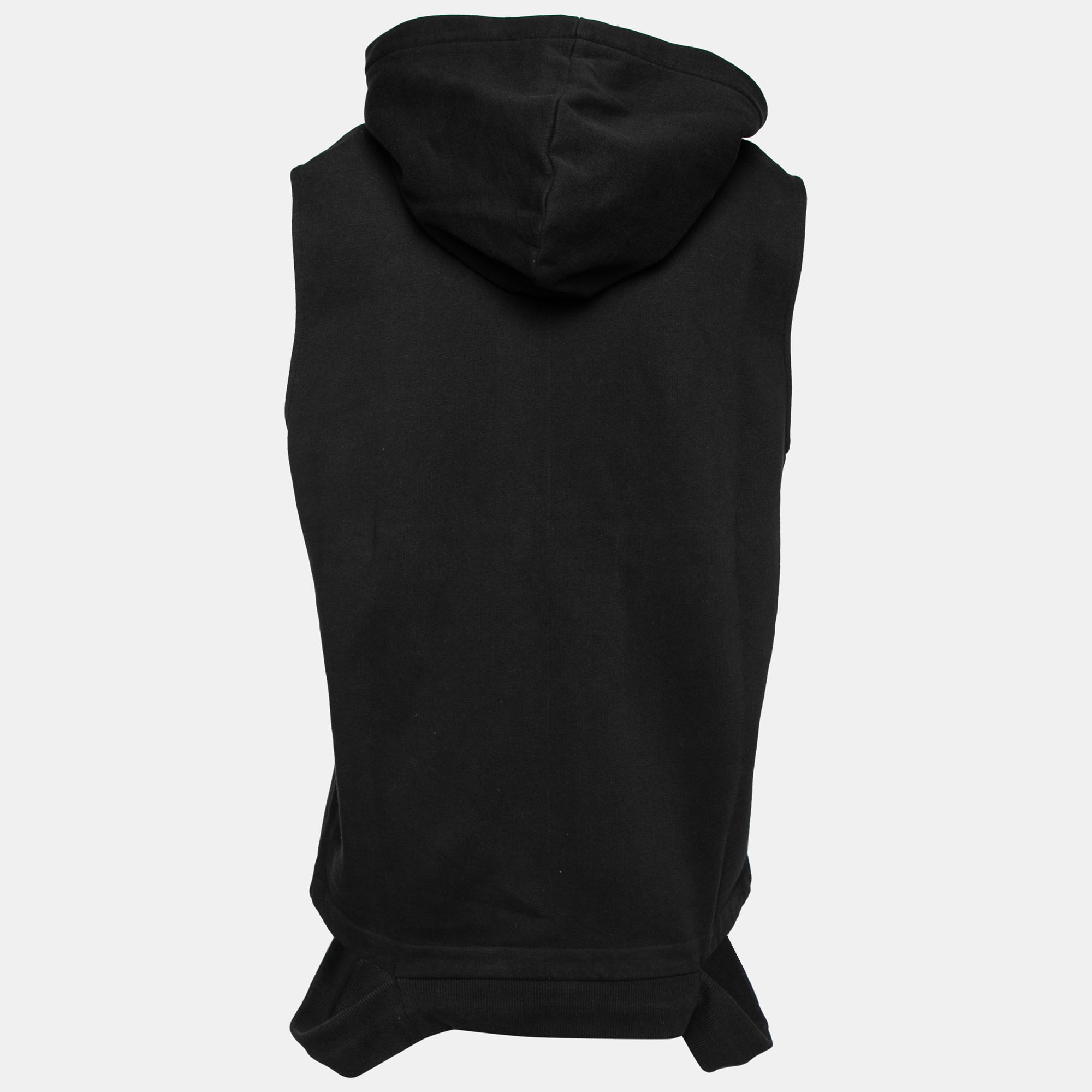 Givenchy Black Cotton Cut-Out Band Detail Sleeveless Hoodie S