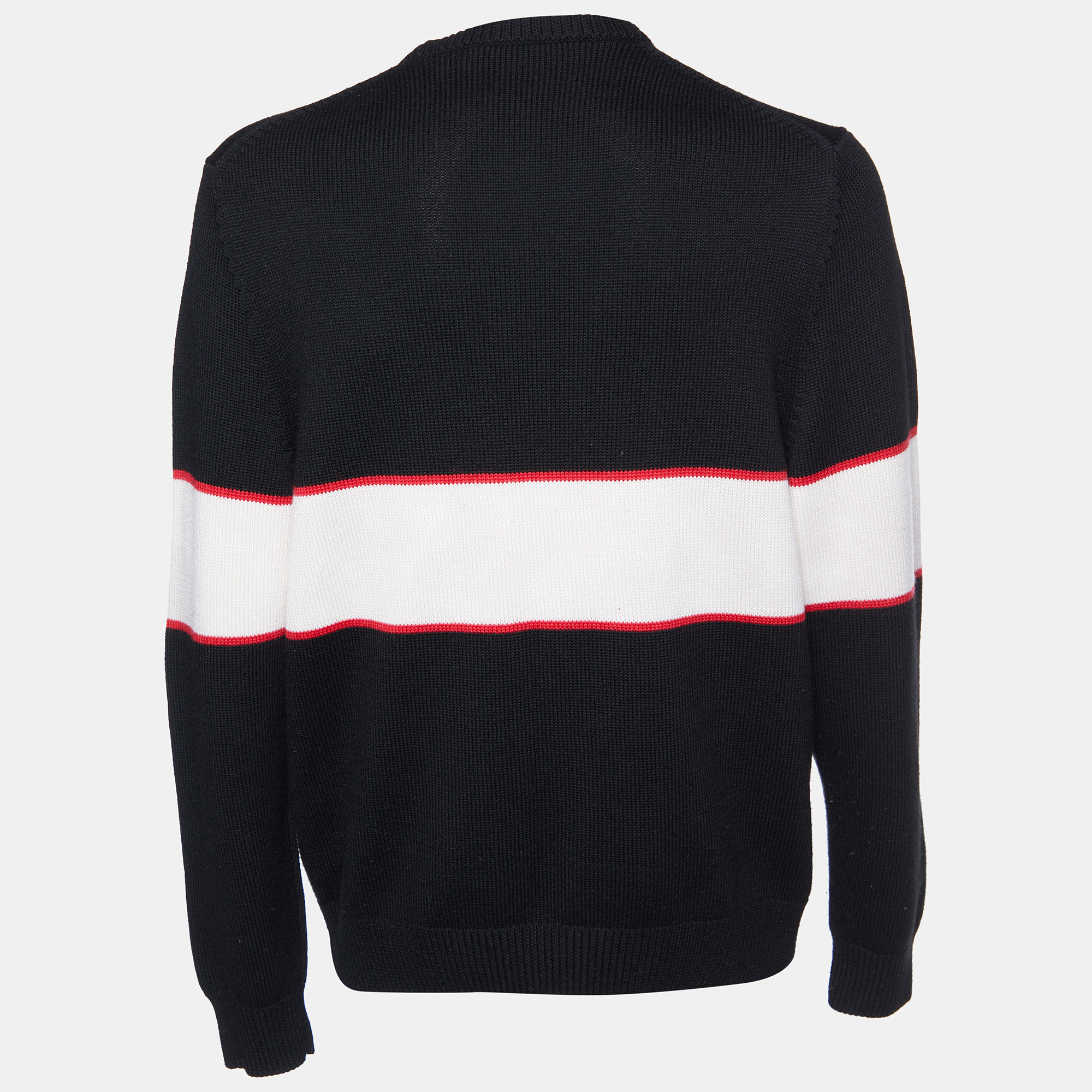 

Givenchy Black Logo Band Intarsia Wool Knit Sweater