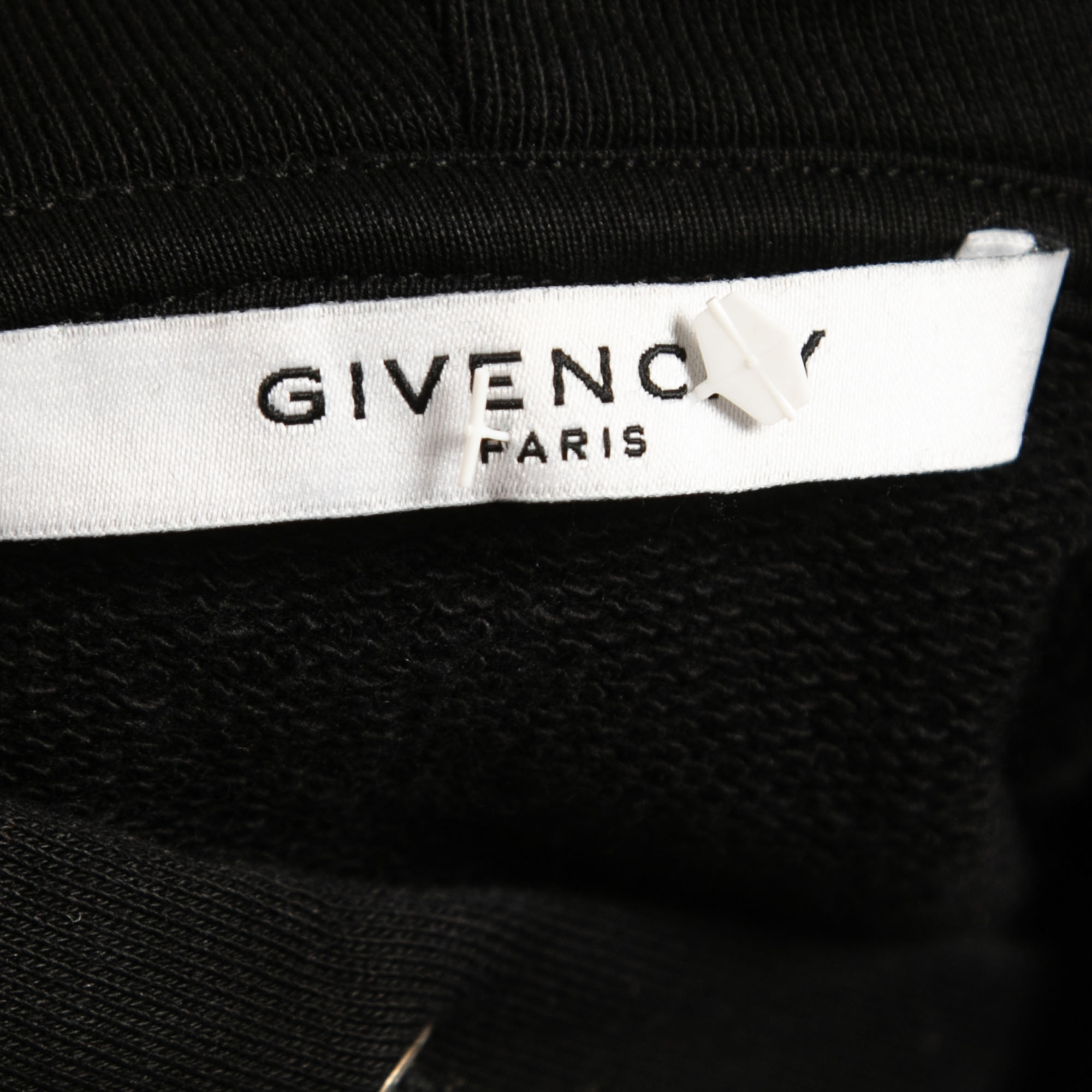 Givenchy Black Logo Print Cotton Hooded Sweatshirt XS