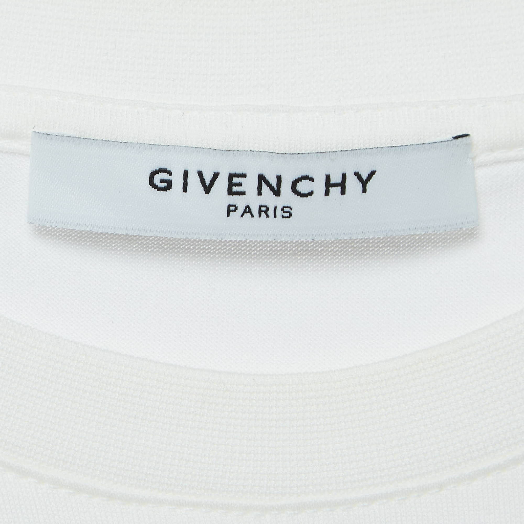 Givenchy White Cotton Print Patch Detail Tank Top M