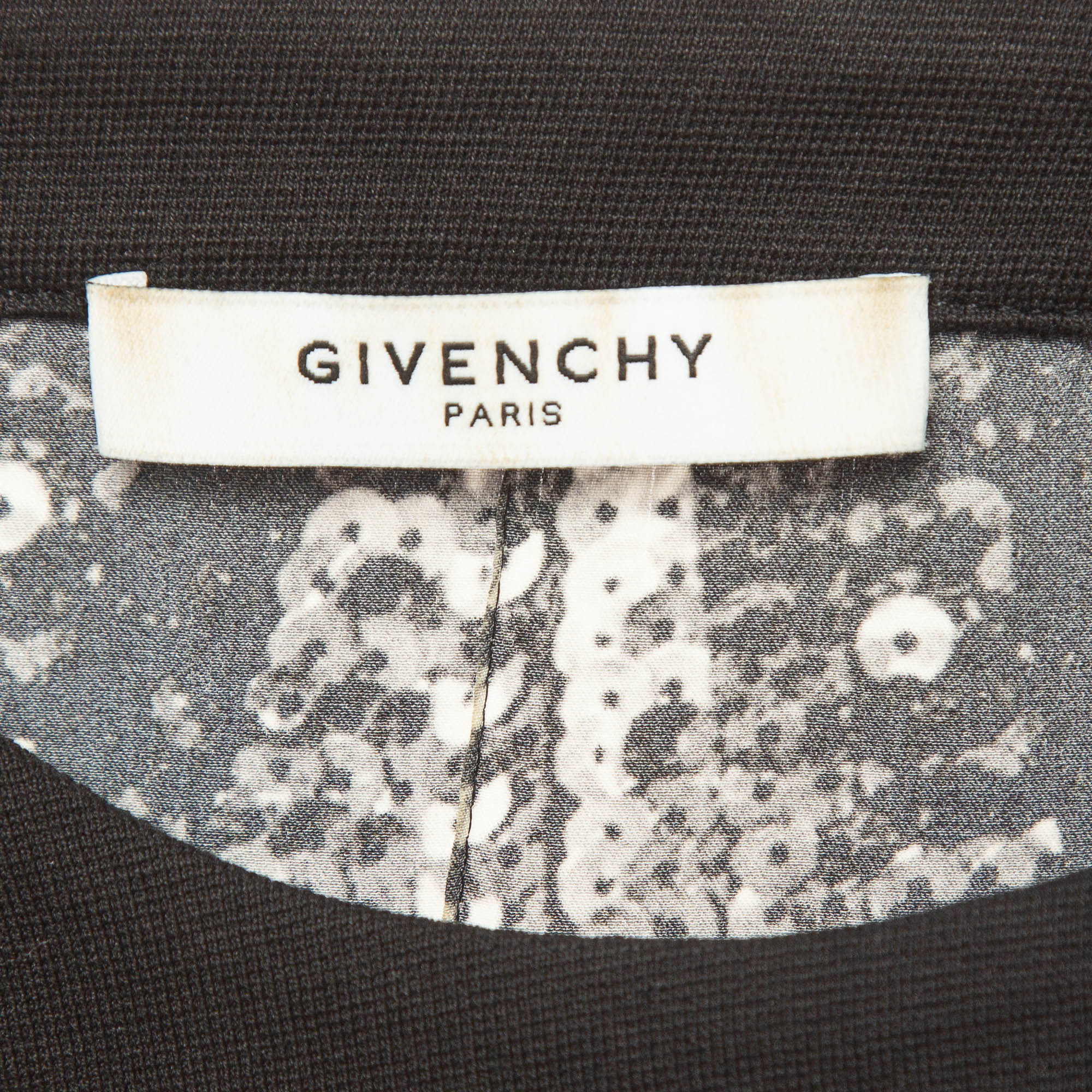 Givenchy Black Sequin Print Silk Satin T-Shirt XS